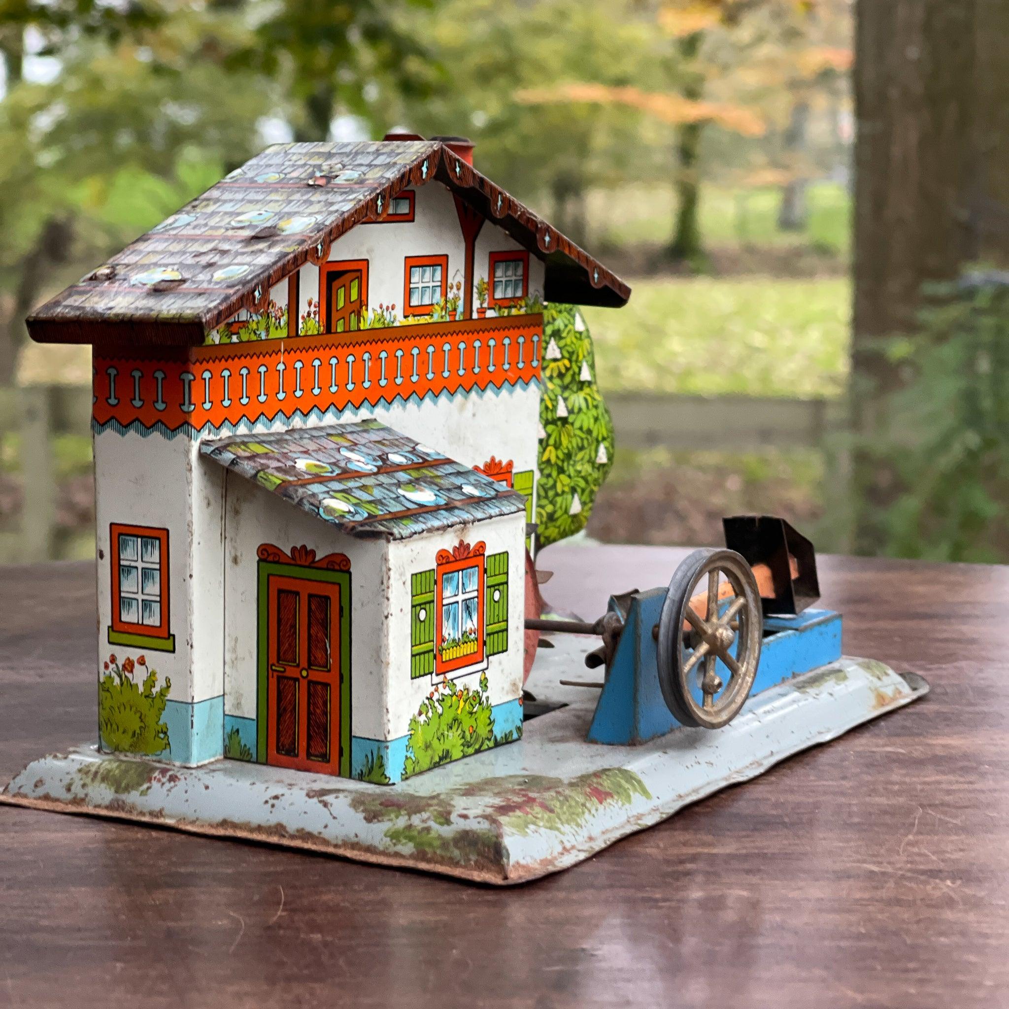 Antieke blikken watermolen voor stoommachine - Bamestra Curiosa