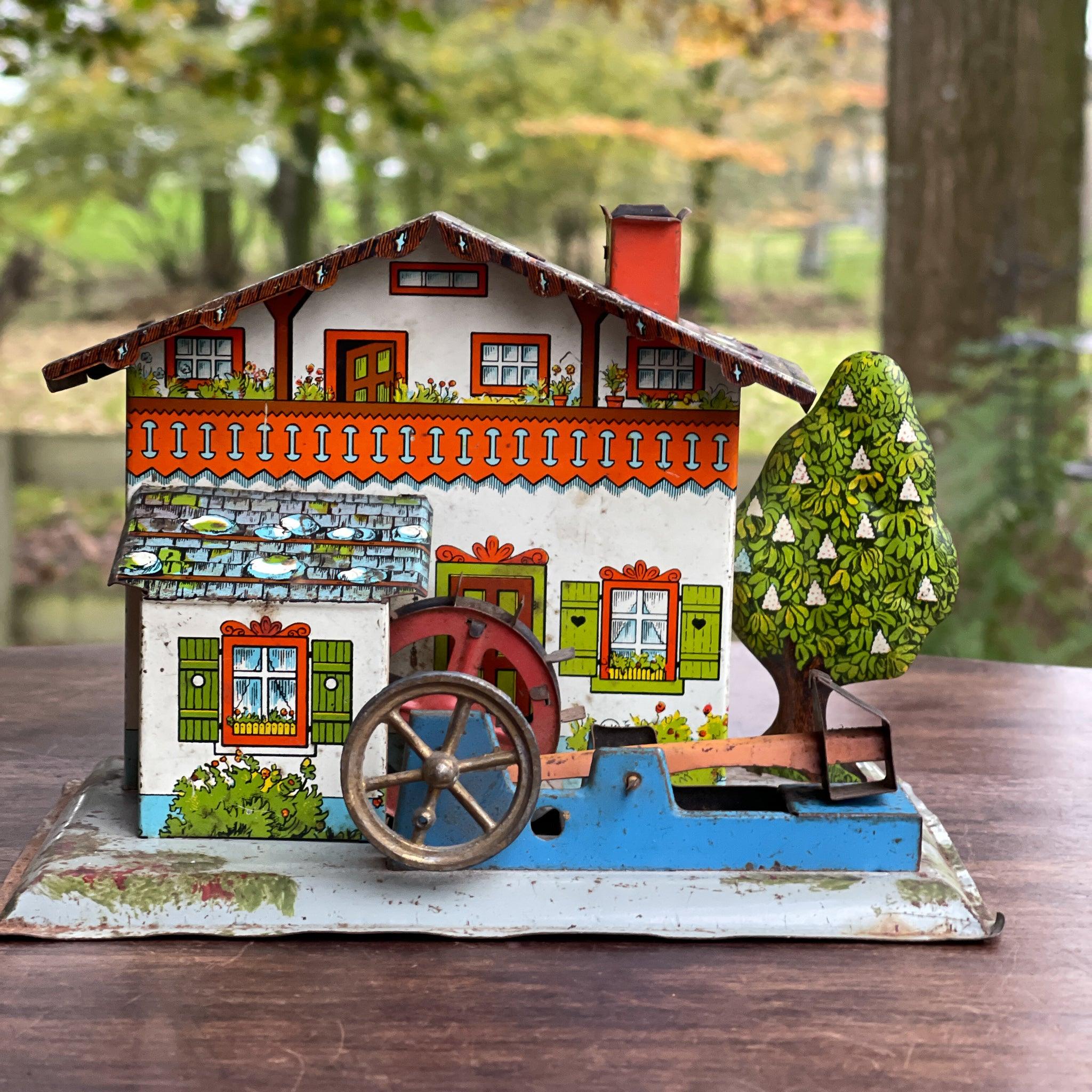 Antieke blikken watermolen voor stoommachine - Bamestra Curiosa