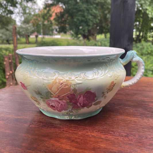 Antieke Engelse bloempot met rozen - Bamestra Curiosa