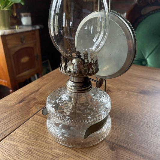 Antieke glazen olielamp - Bamestra Curiosa