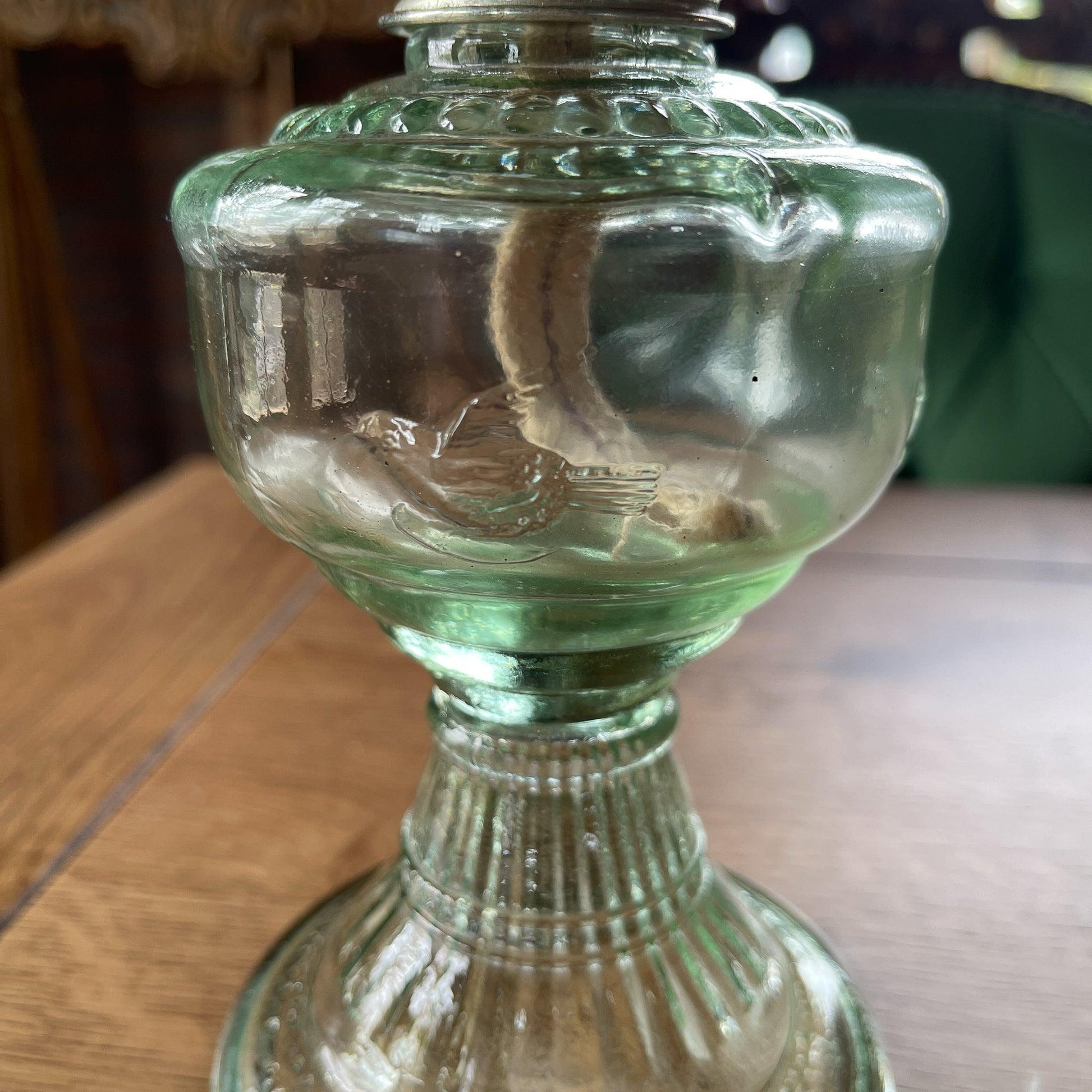 Antieke glazen olielamp - Bamestra Curiosa