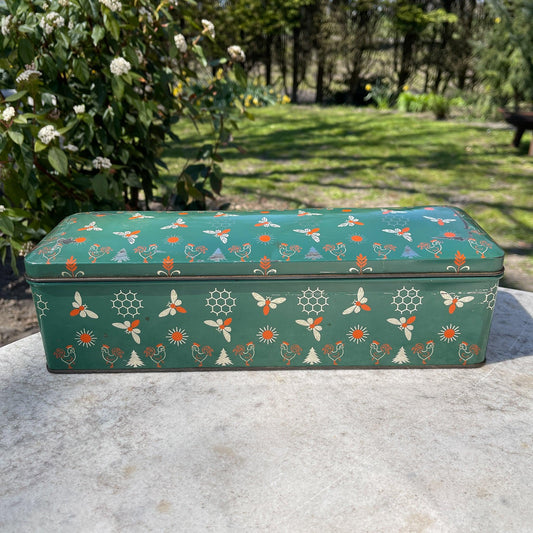 Antieke groene ontbijtkoek blik De Spar (1957) - Bamestra Curiosa