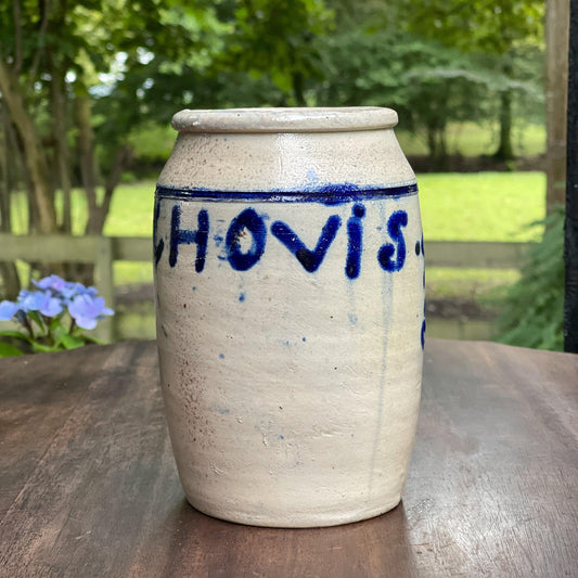 Antieke Keulse aardewerk ansjovis pot - Bamestra Curiosa