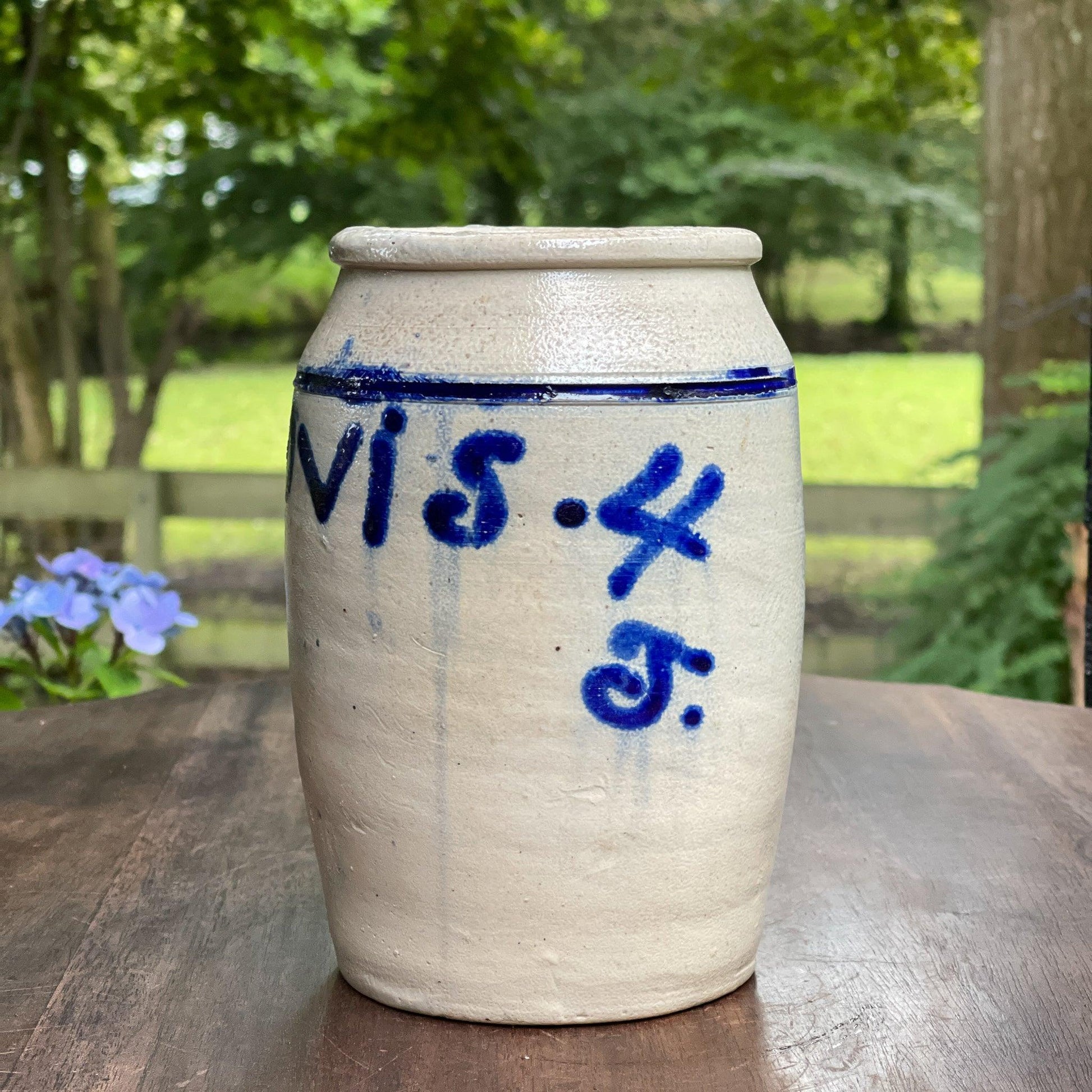 Antieke Keulse aardewerk ansjovis pot - Bamestra Curiosa