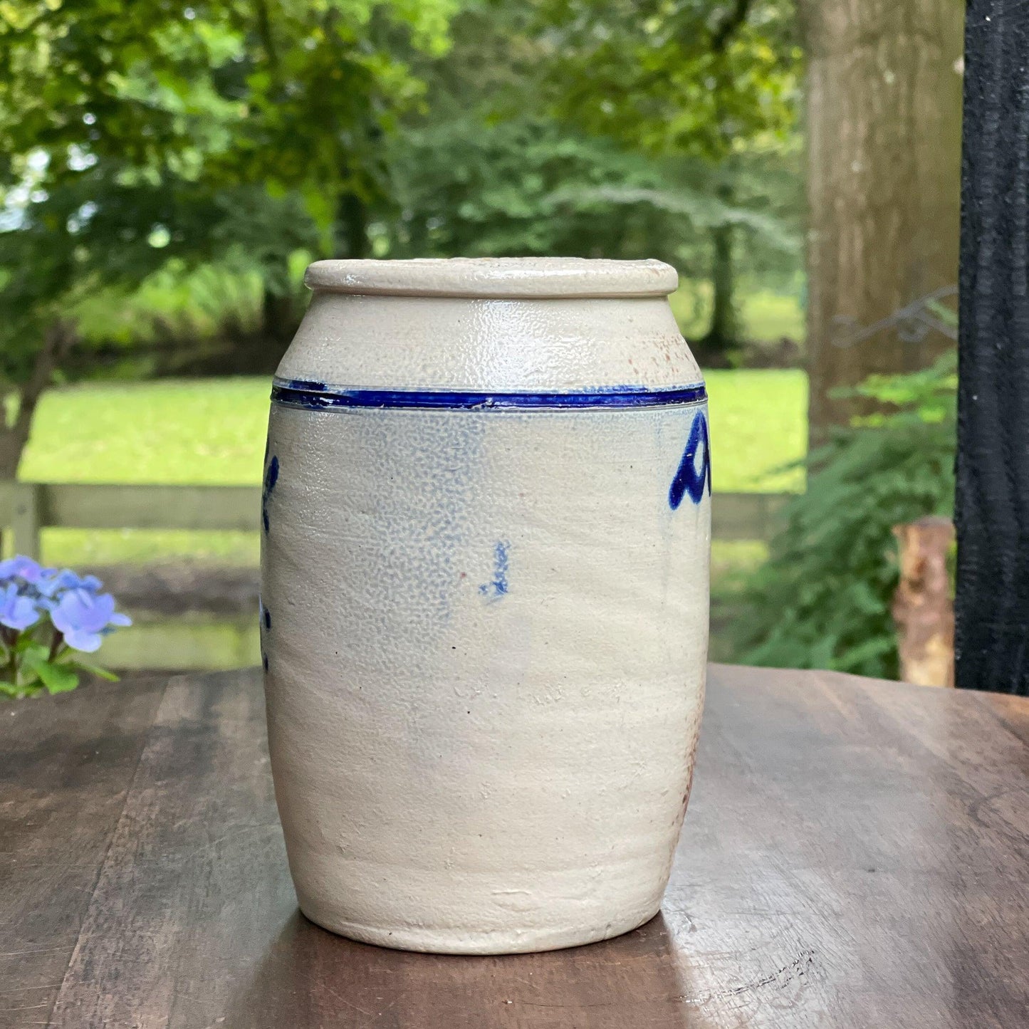 Antieke Keulse aardewerk ansjovis pot - Bamestra Curiosa