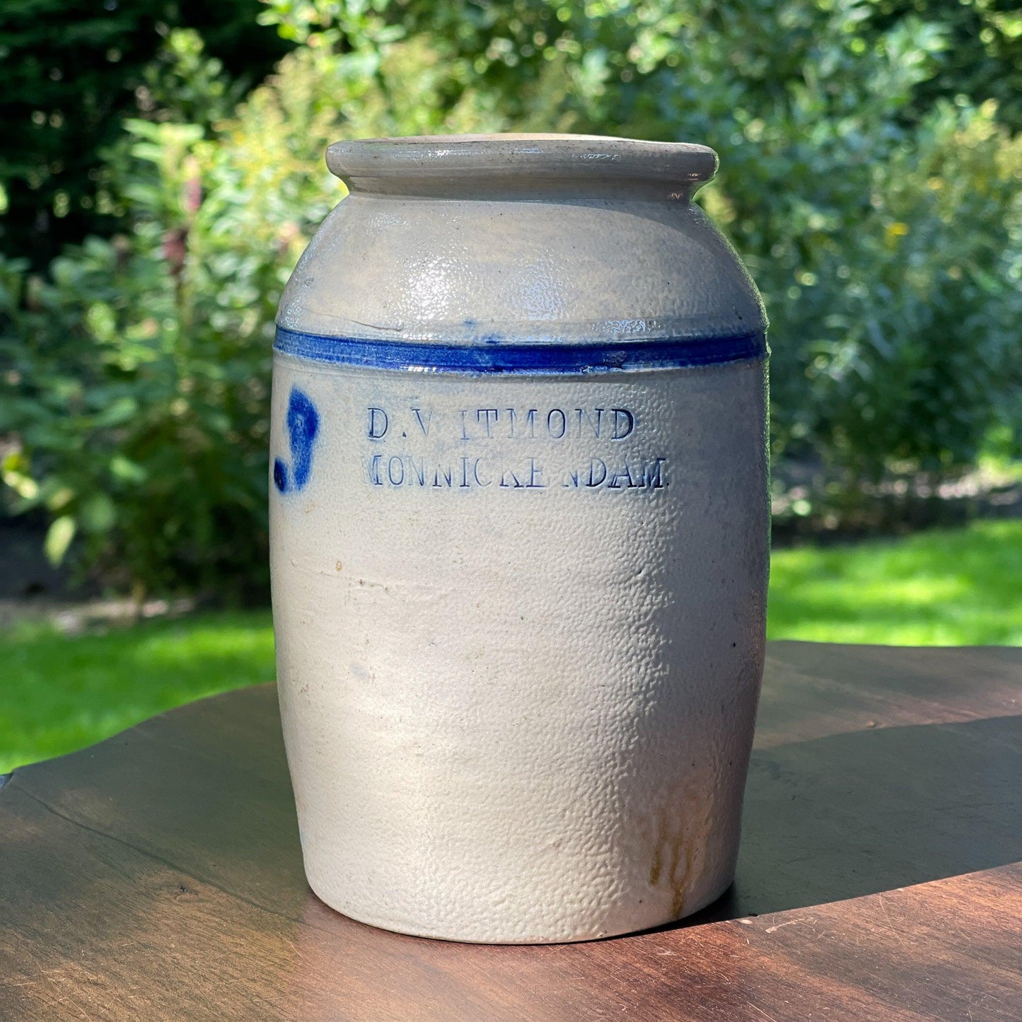 Antieke Keulse aardewerk Ansjovis pot Monnickendam - Bamestra Curiosa