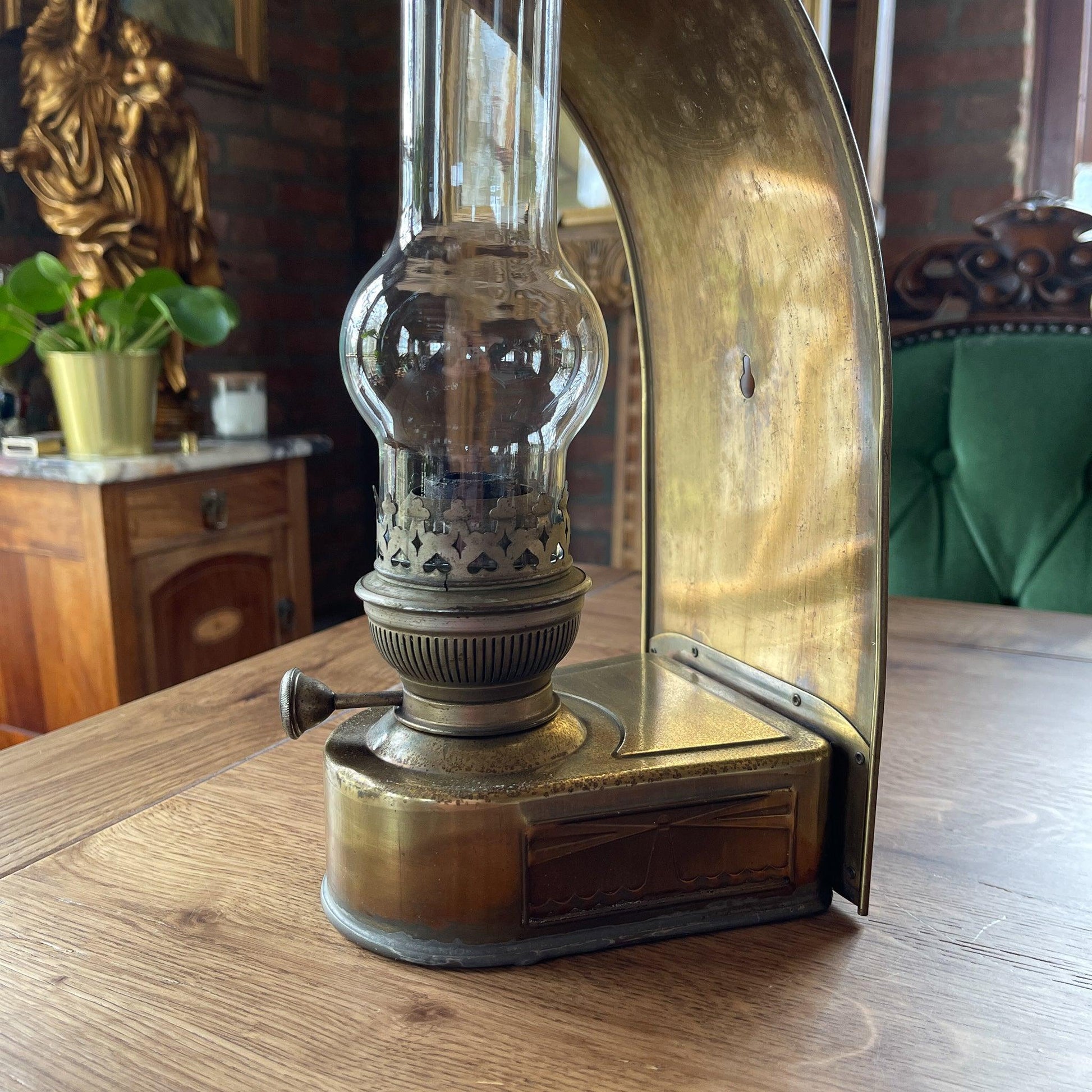 Antieke koperen Kosmos Brenner scheepsolielamp - Bamestra Curiosa