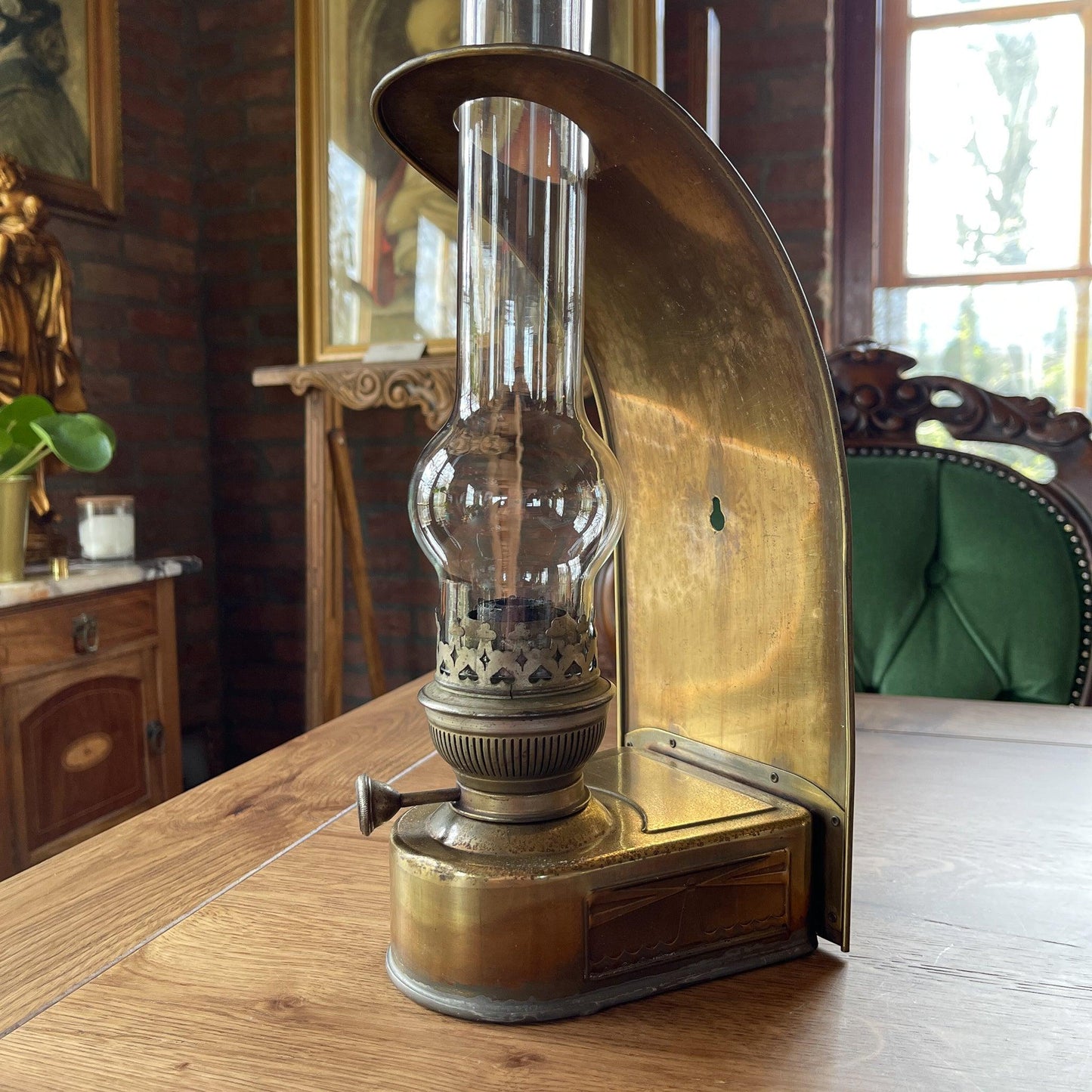 Antieke koperen Kosmos Brenner scheepsolielamp - Bamestra Curiosa