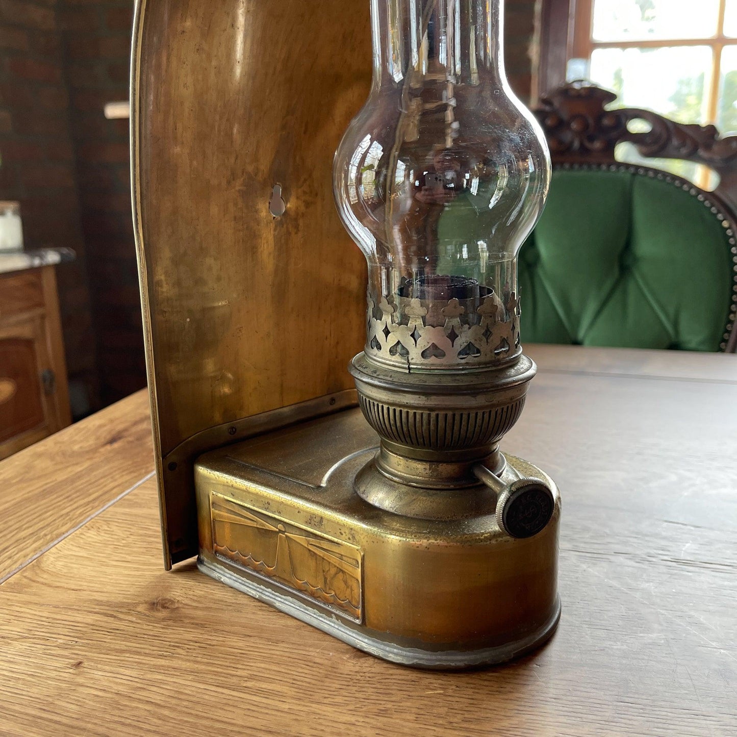 Antieke koperen Kosmos Brenner scheepsolielamp - Bamestra Curiosa