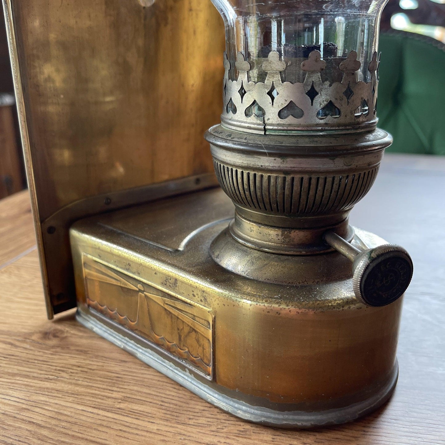 Antieke koperen Kosmos Brenner scheepsolielamp - Bamestra Curiosa