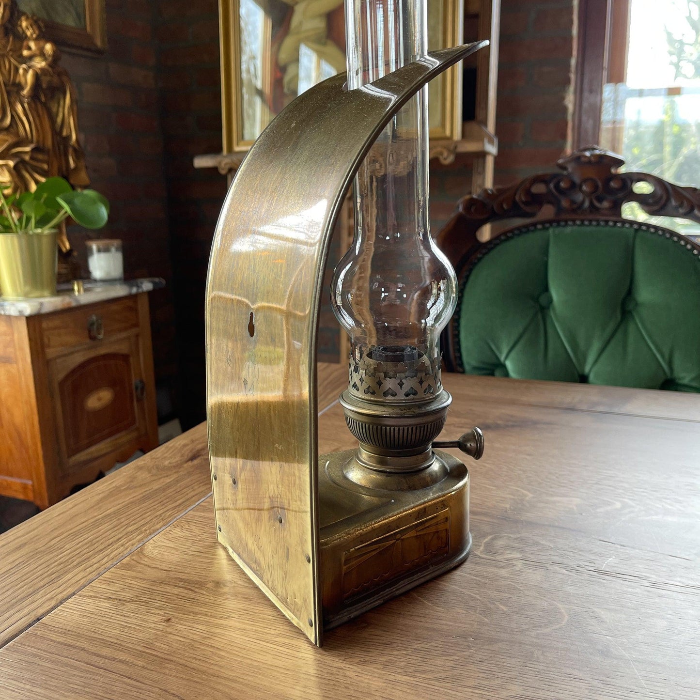 Antieke koperen Kosmos Brenner scheepsolielamp - Bamestra Curiosa