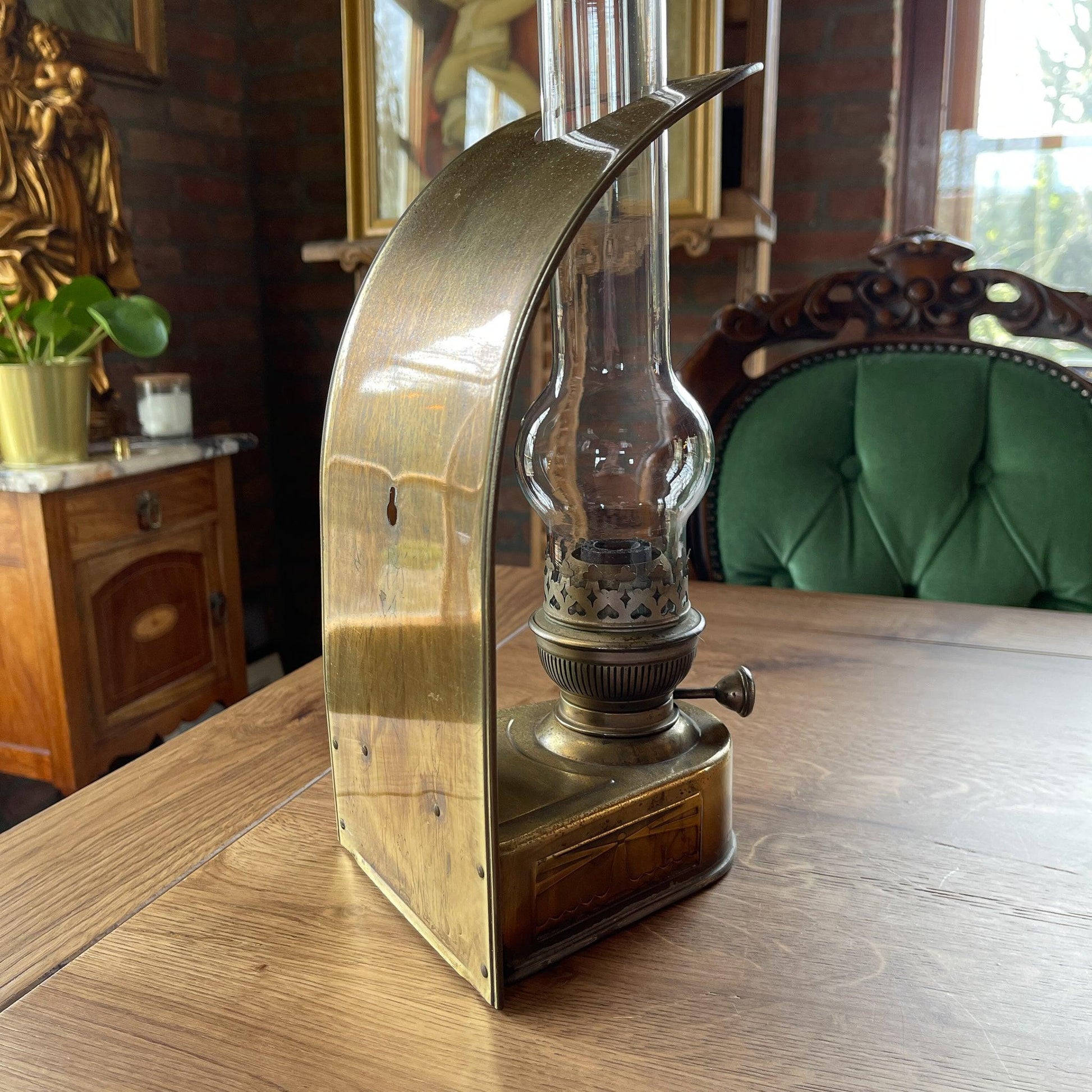 Antieke koperen Kosmos Brenner scheepsolielamp - Bamestra Curiosa