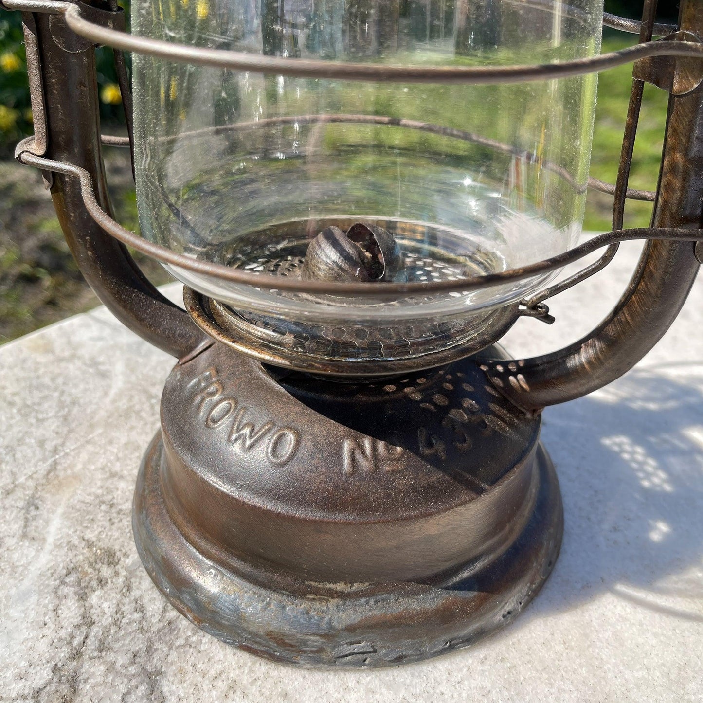 Antieke stormlantaarn Frowo 435 petroleum lamp - Bamestra Curiosa