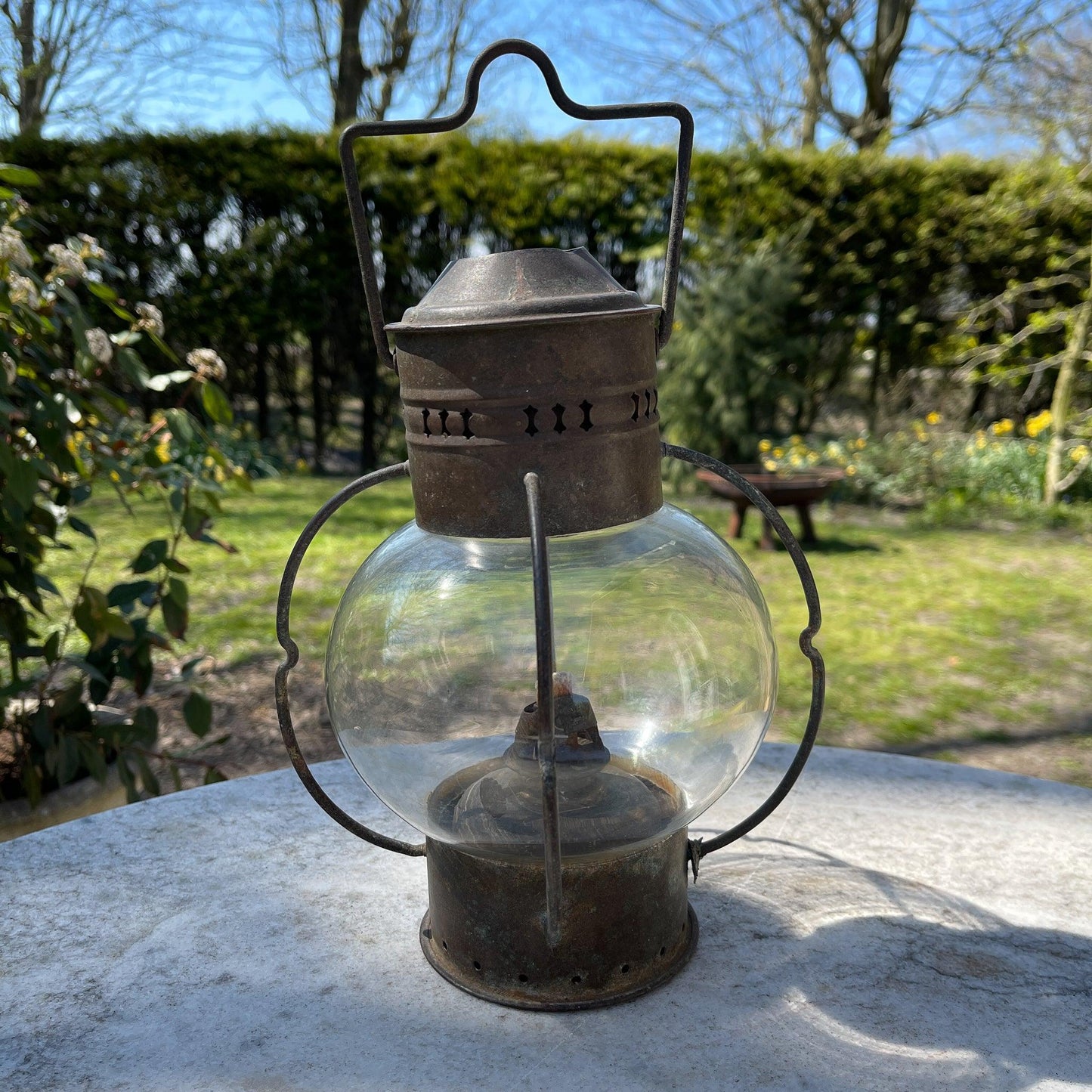 Antieke stormlantaarn / petroleum lamp - Bamestra Curiosa