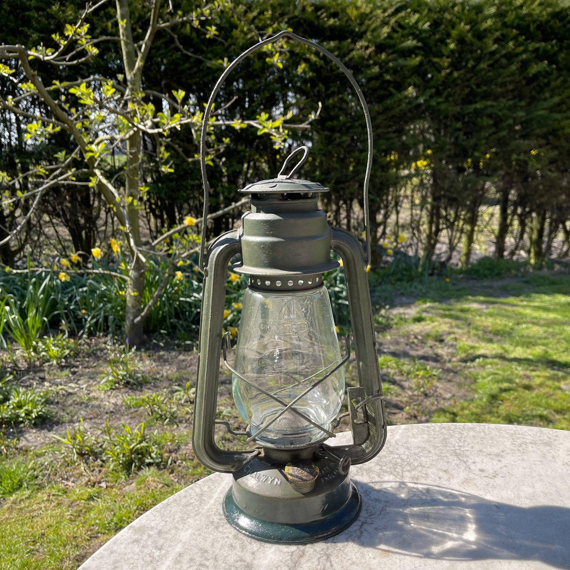 Antieke stormlantaarn petroleum lamp Chalwyn Far East - Bamestra Curiosa