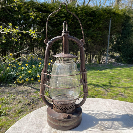 Antieke stormlantaarn petroleum lamp Marine - Bamestra Curiosa