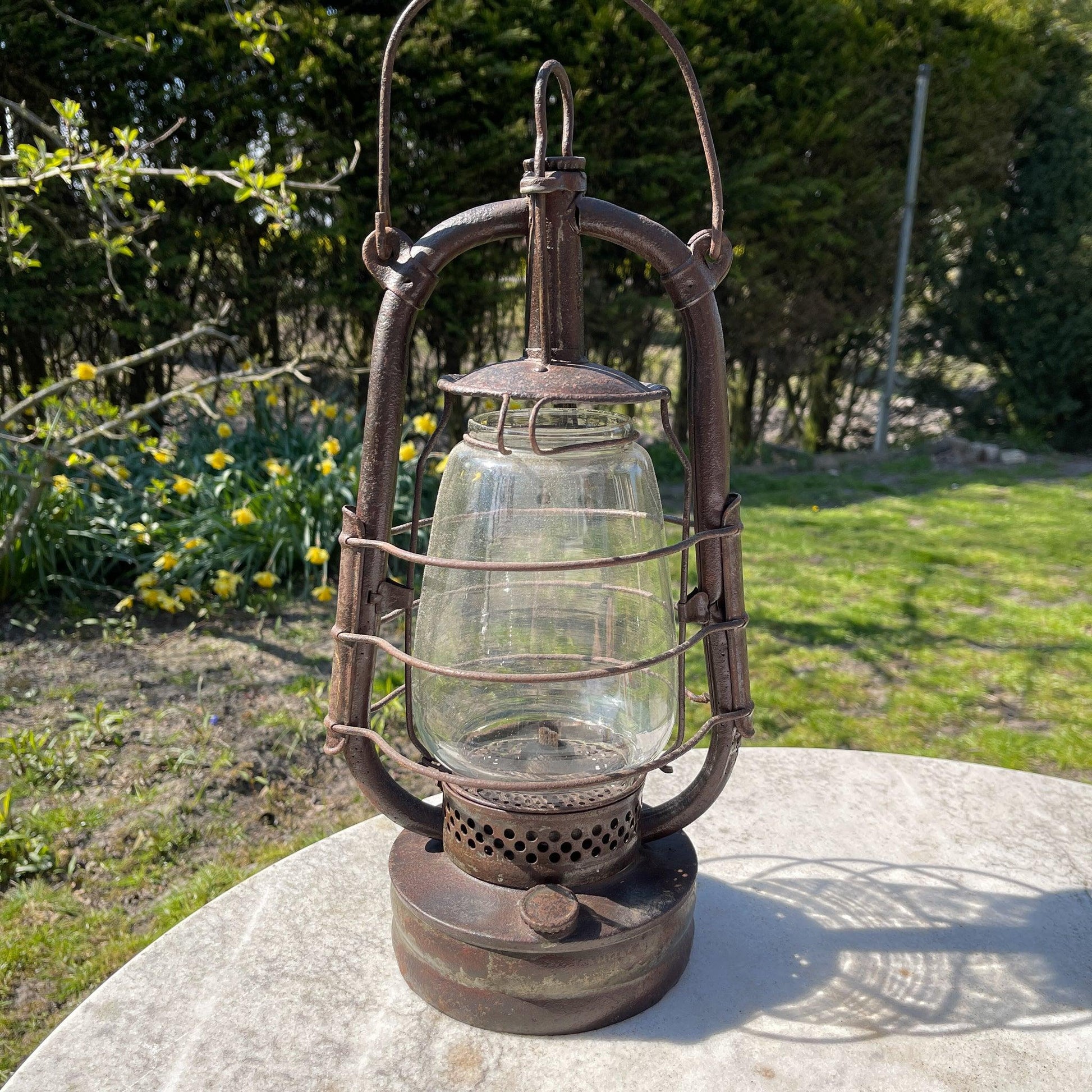 Antieke stormlantaarn petroleum lamp Marine - Bamestra Curiosa