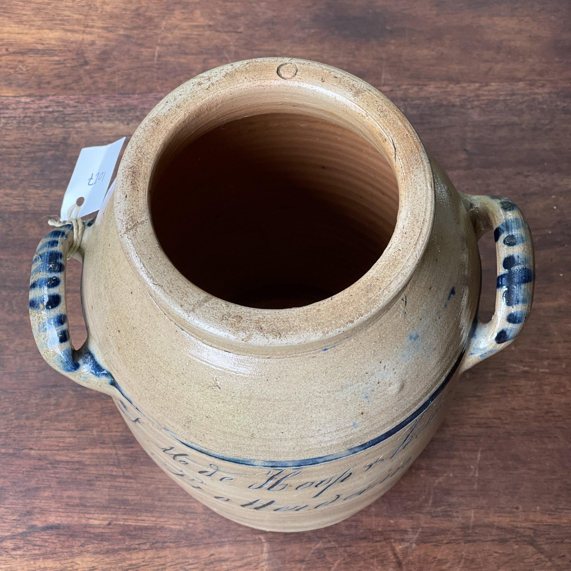 Antieke voorraadpot met J.M. De Hoop & Zoon Rotterdam - Bamestra Curiosa