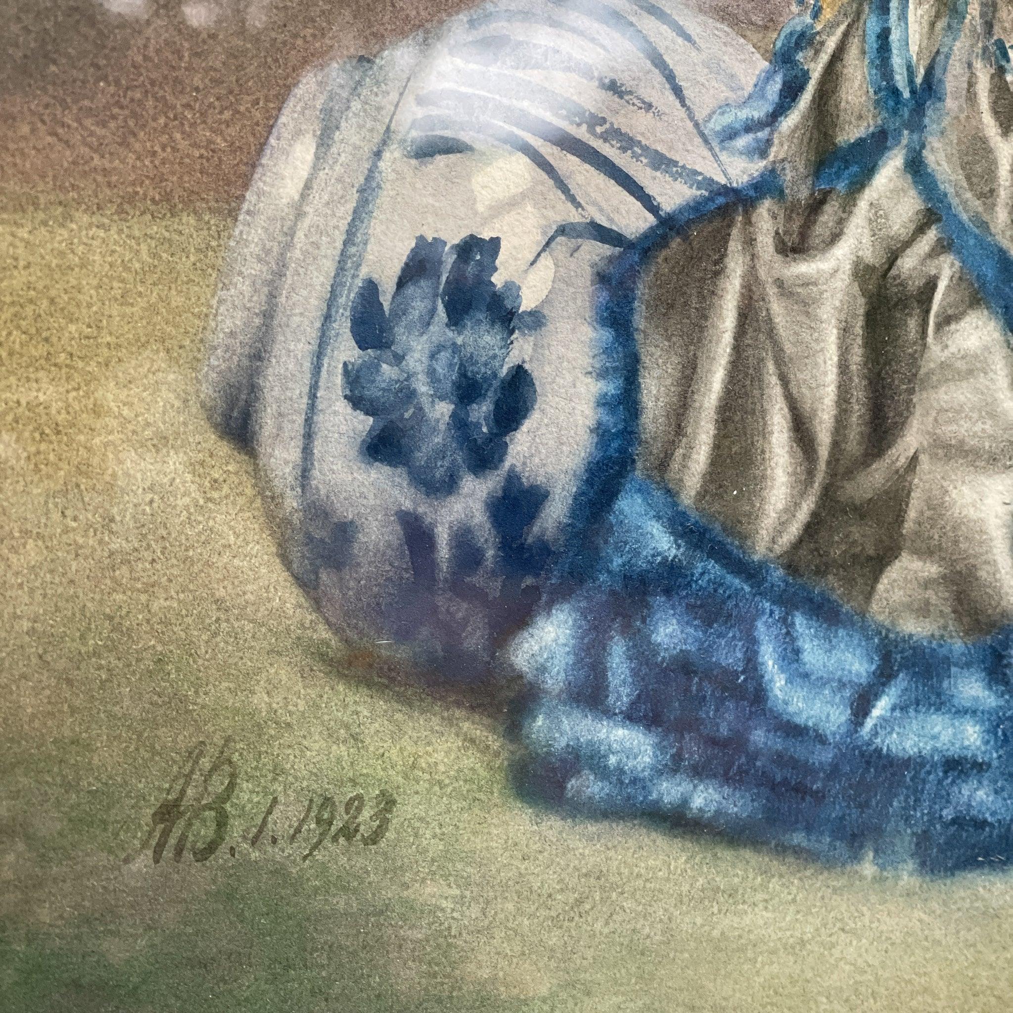 Aquarel stilleven met beeld en vaas (1923) - The Collectionist