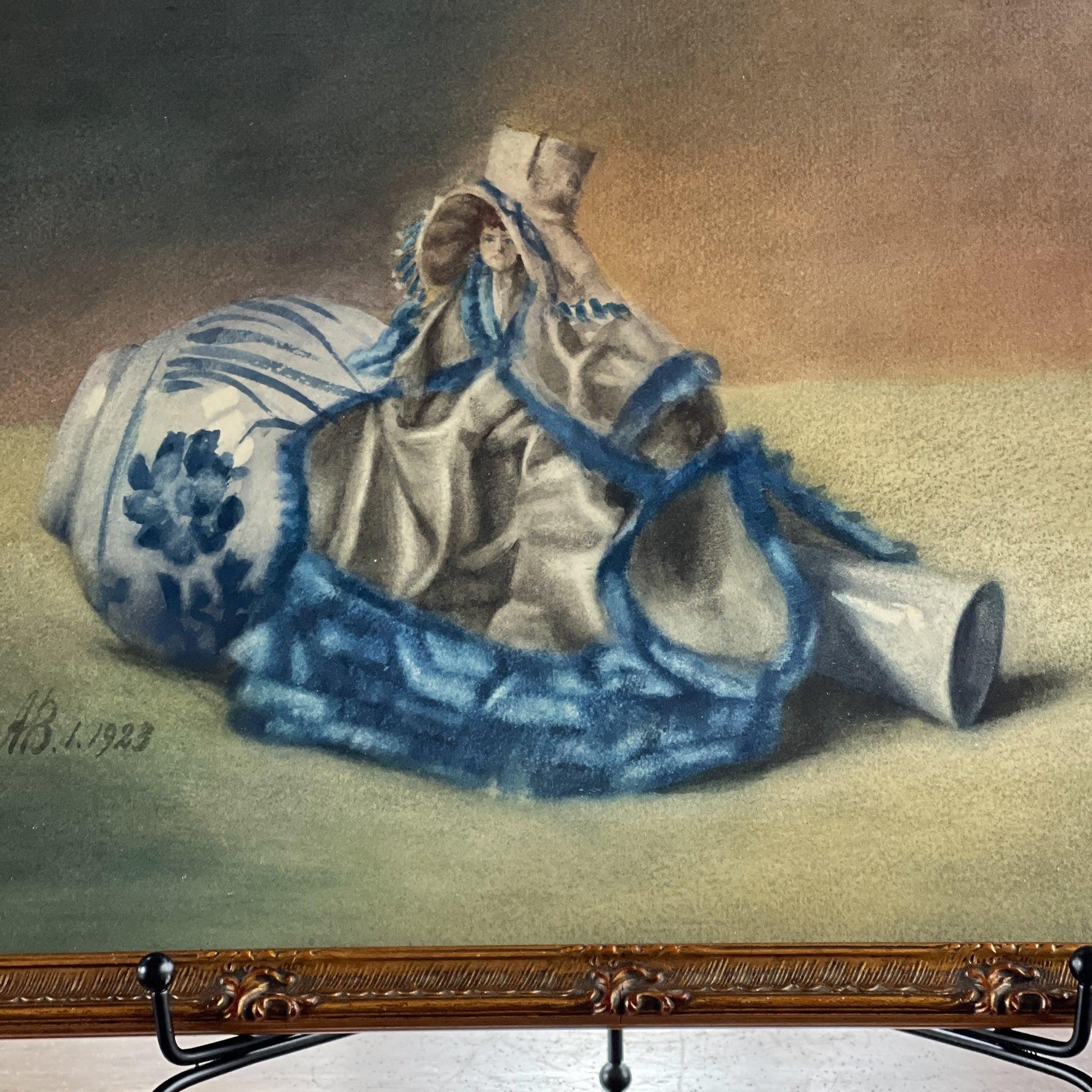 Aquarel stilleven met beeld en vaas (1923) - Bamestra Curiosa