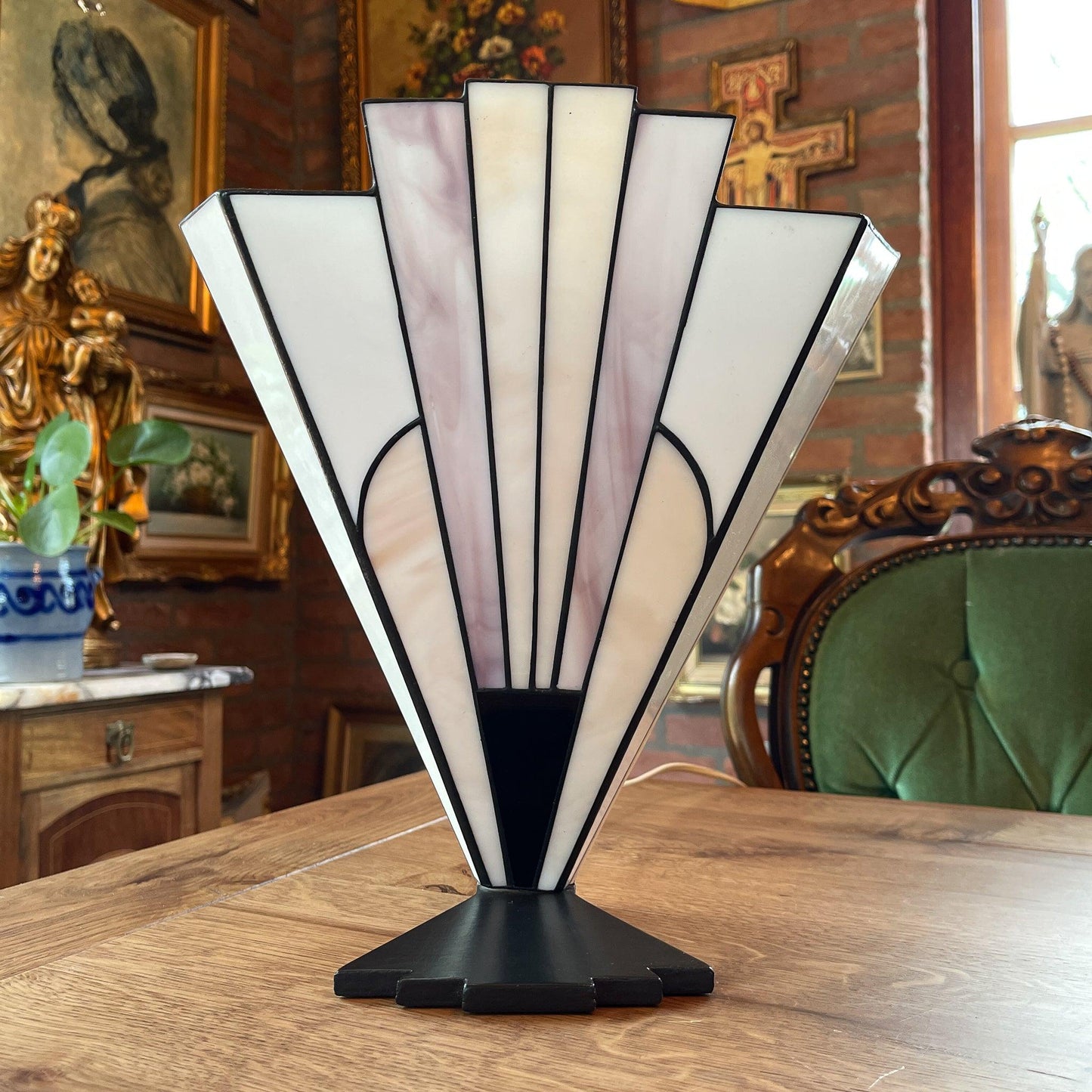 Art deco lamp van Tiffany glas - Bamestra Curiosa