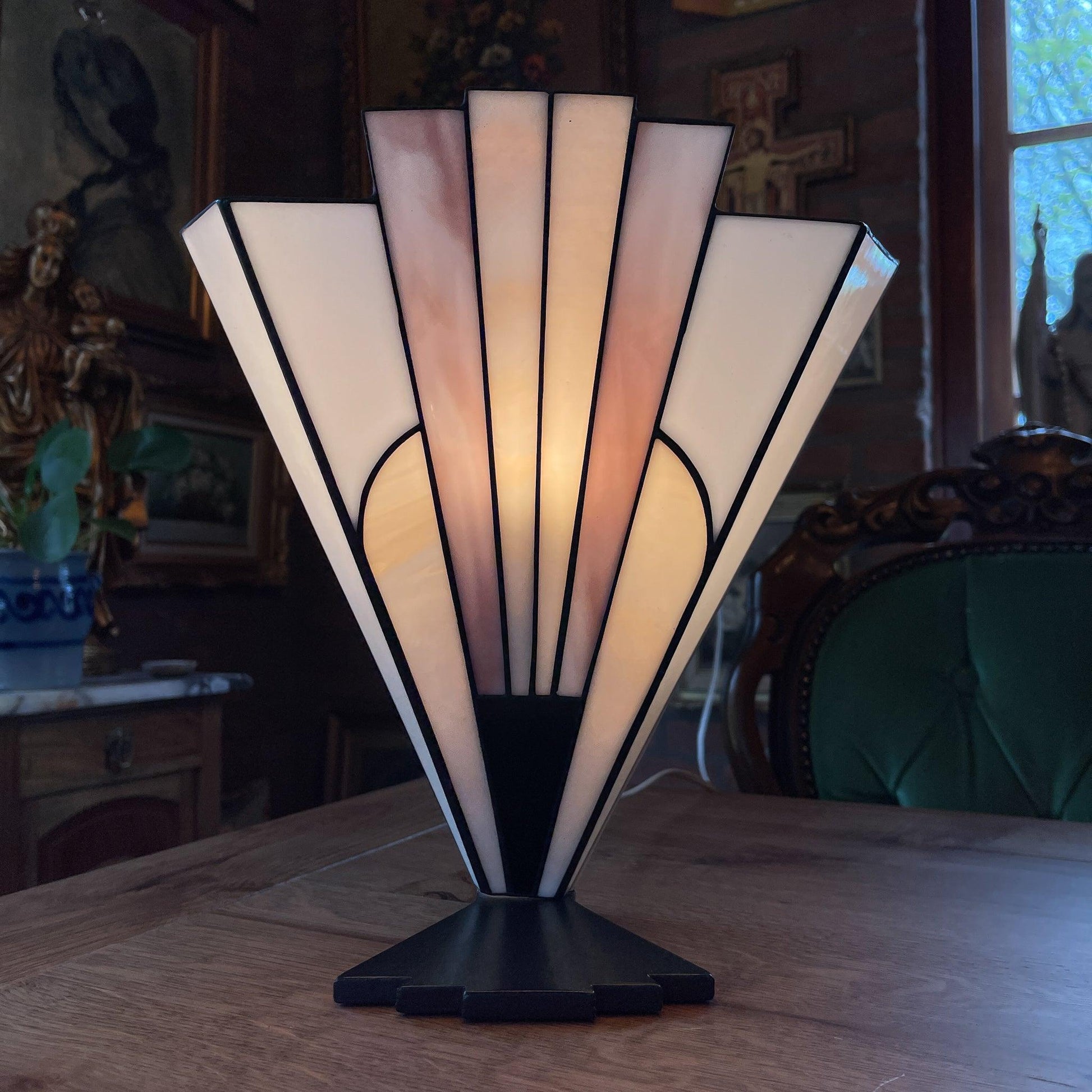 Art deco lamp van Tiffany glas - Bamestra Curiosa