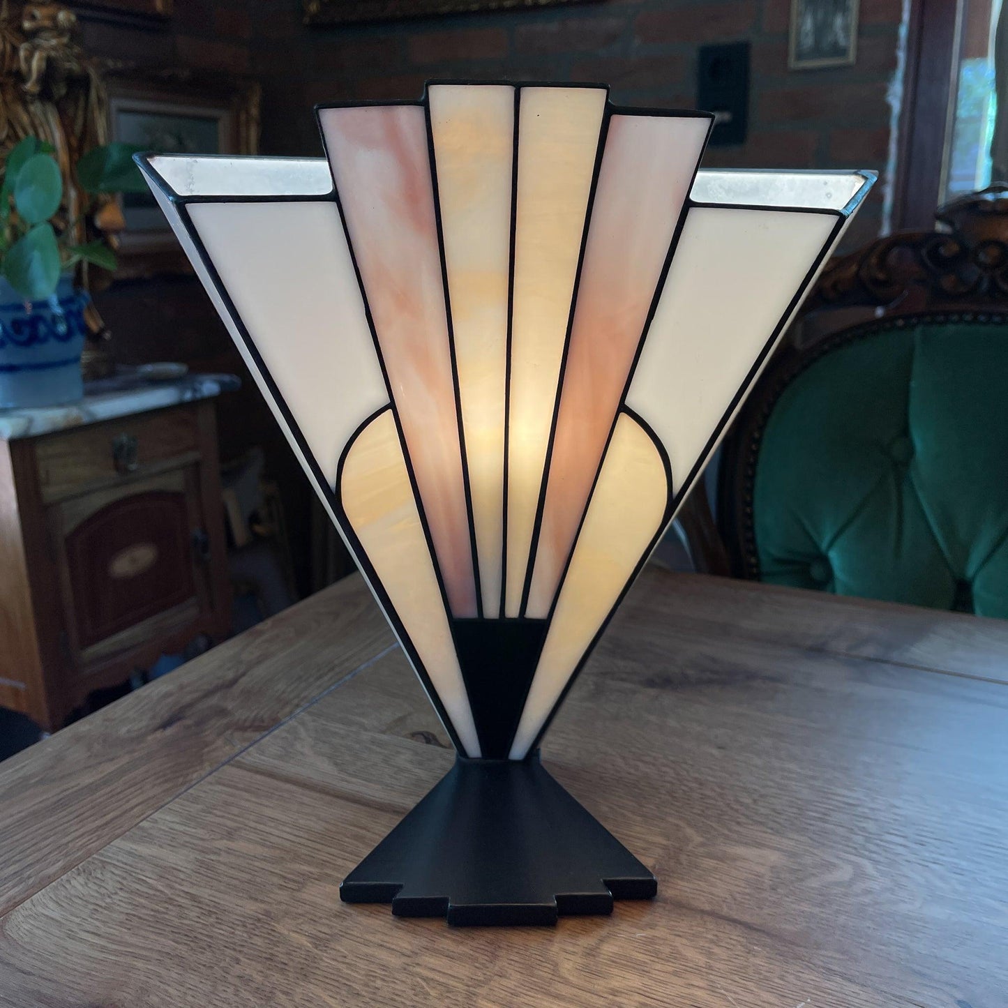 Art deco lamp van Tiffany glas - Bamestra Curiosa
