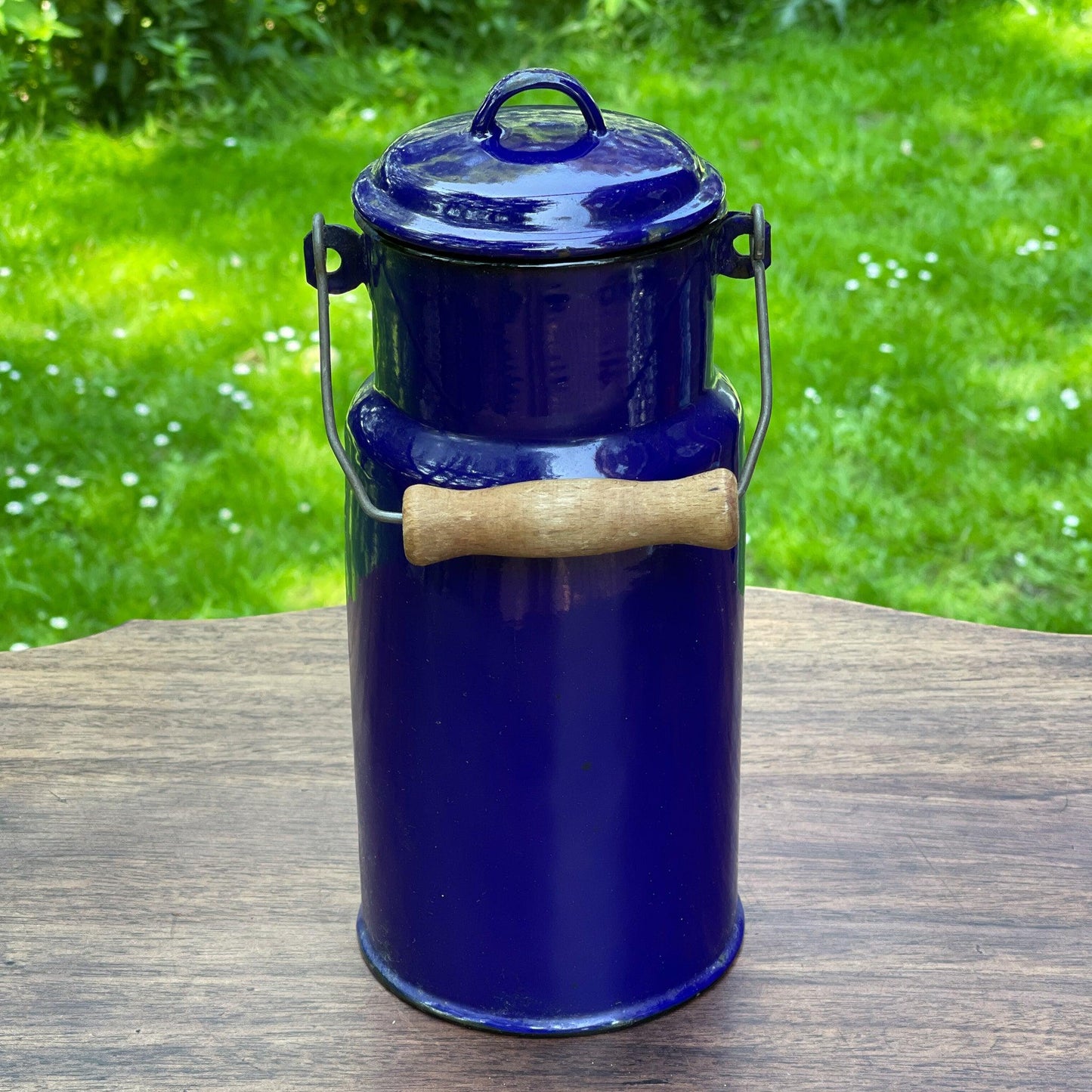 Beschilderde emaille melkbus - Bamestra Curiosa