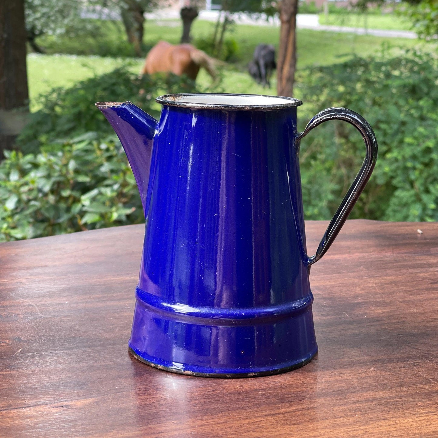 Blauw emaille kannetje - Bamestra Curiosa