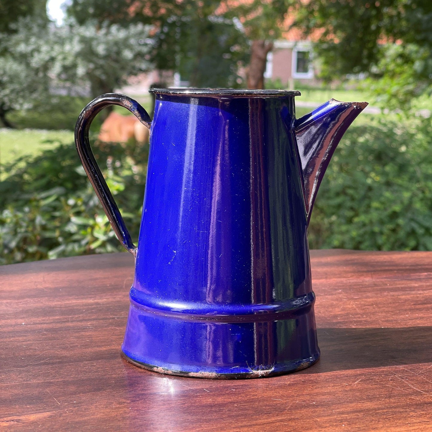 Blauw emaille kannetje - Bamestra Curiosa