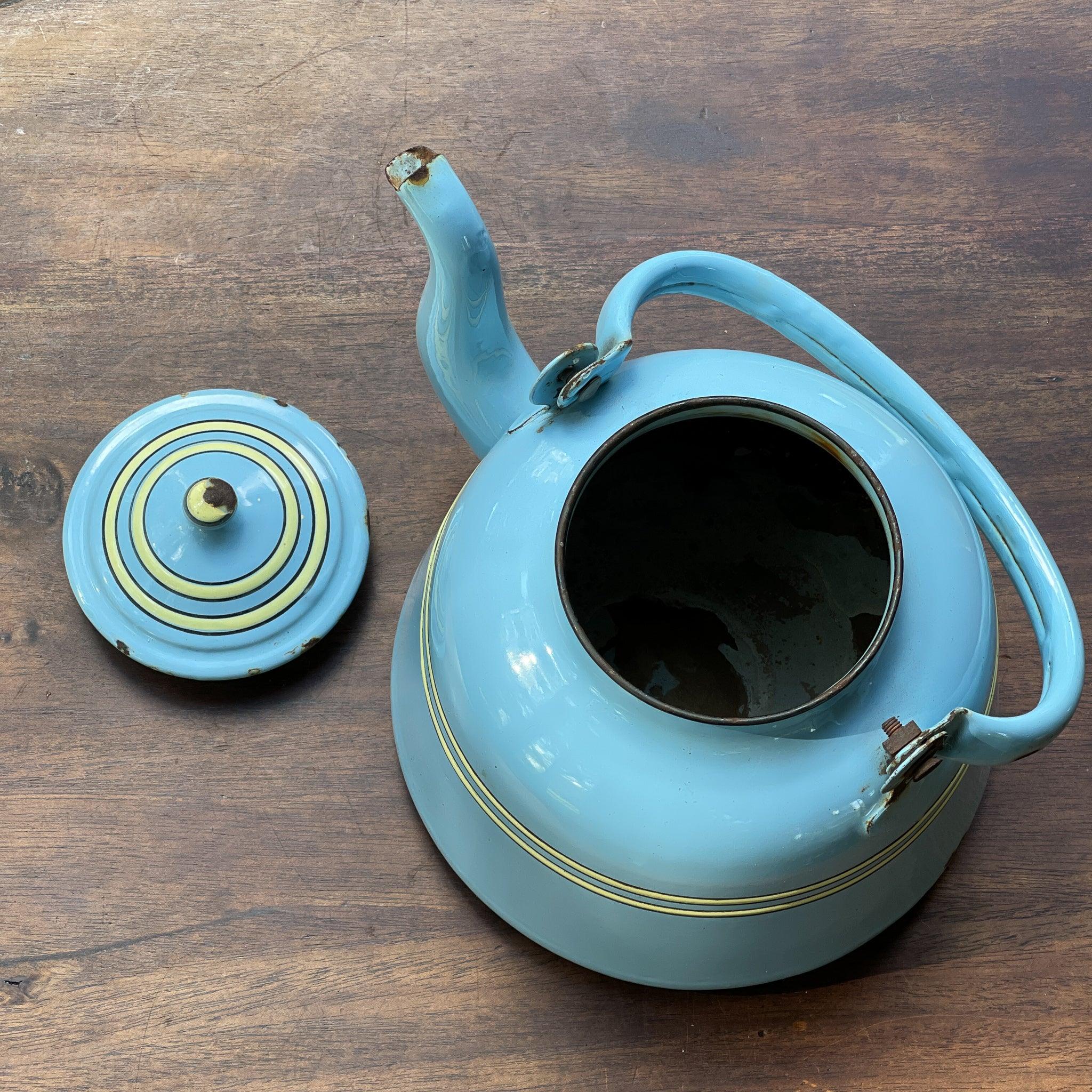 Blauwe emaille theepot / koffiepot - The Collectionist