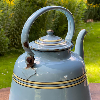 Blauwe emaille theepot / koffiepot - Bamestra Curiosa