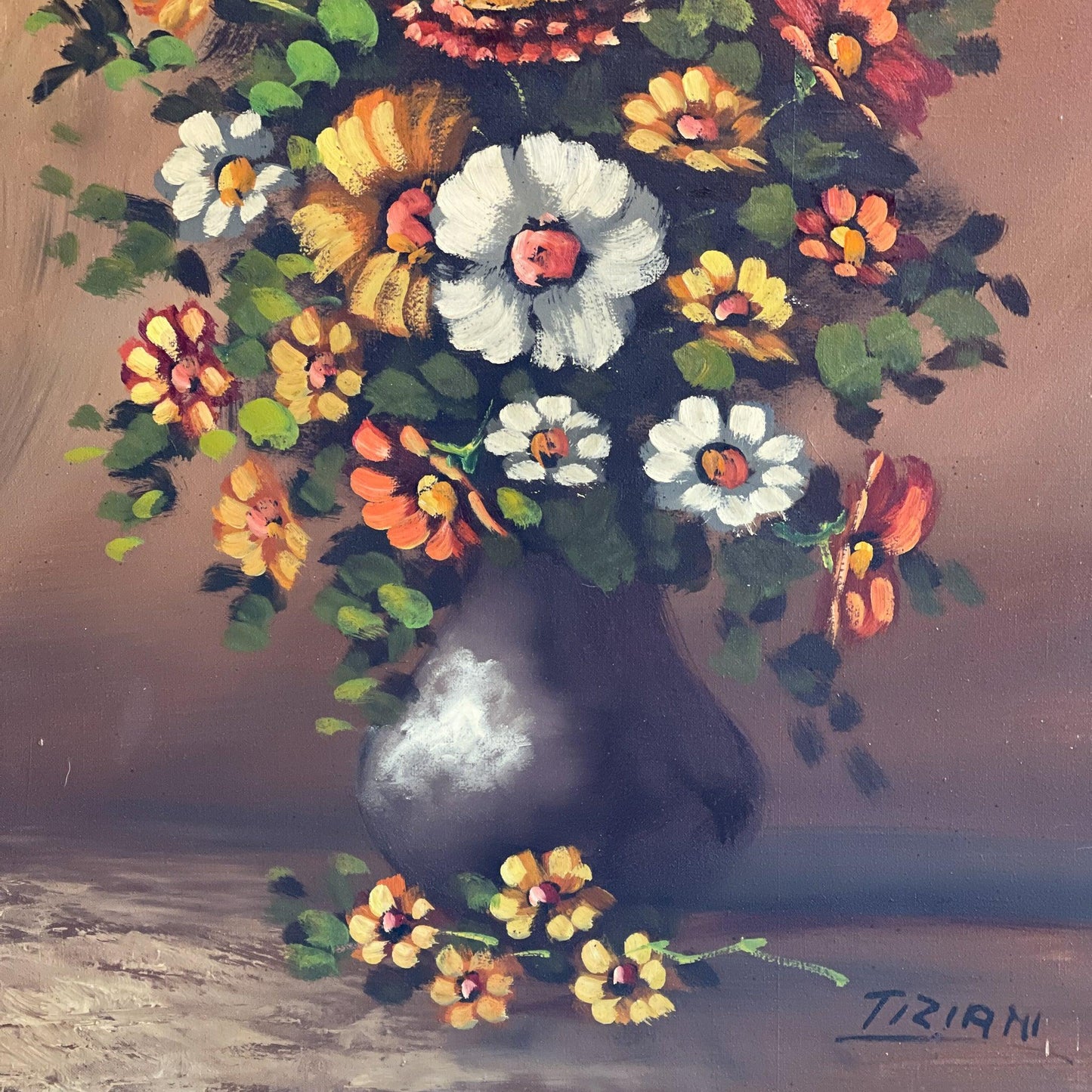 Bloemstilleven olieverf op doek - Tiziani - Bamestra Curiosa