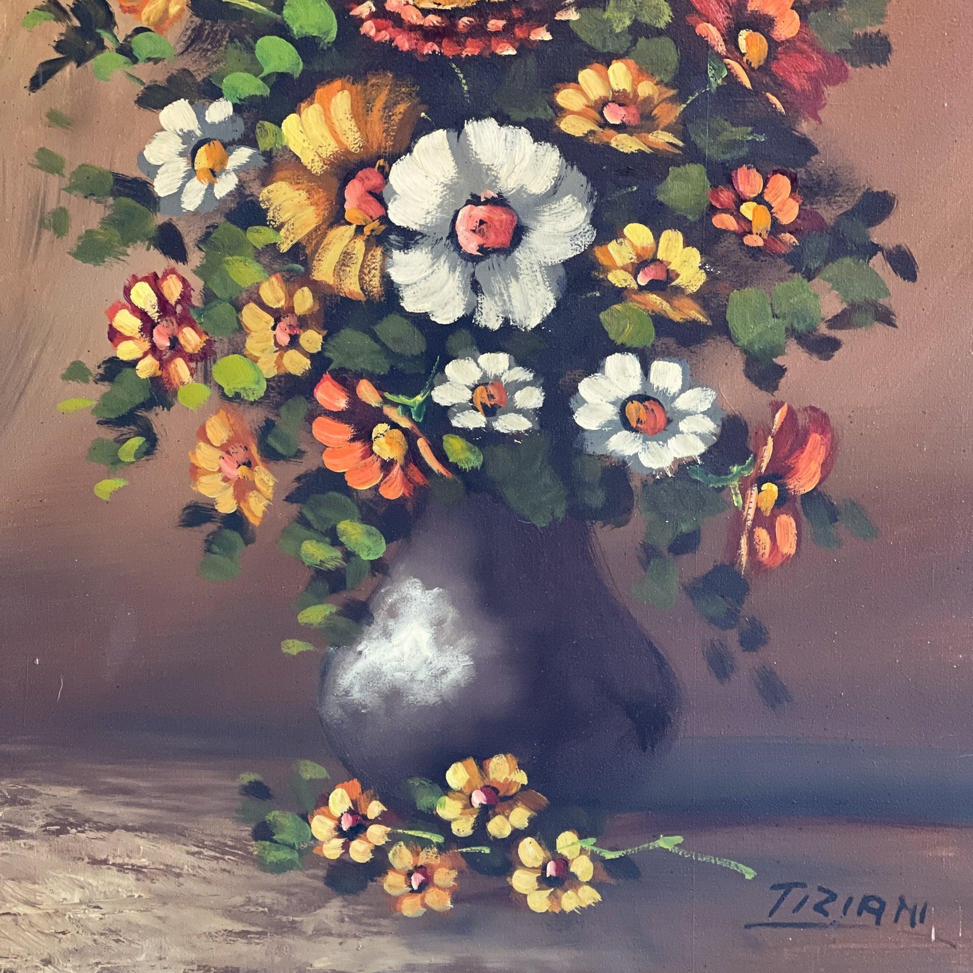 Bloemstilleven olieverf op doek - Tiziani - Bamestra Curiosa