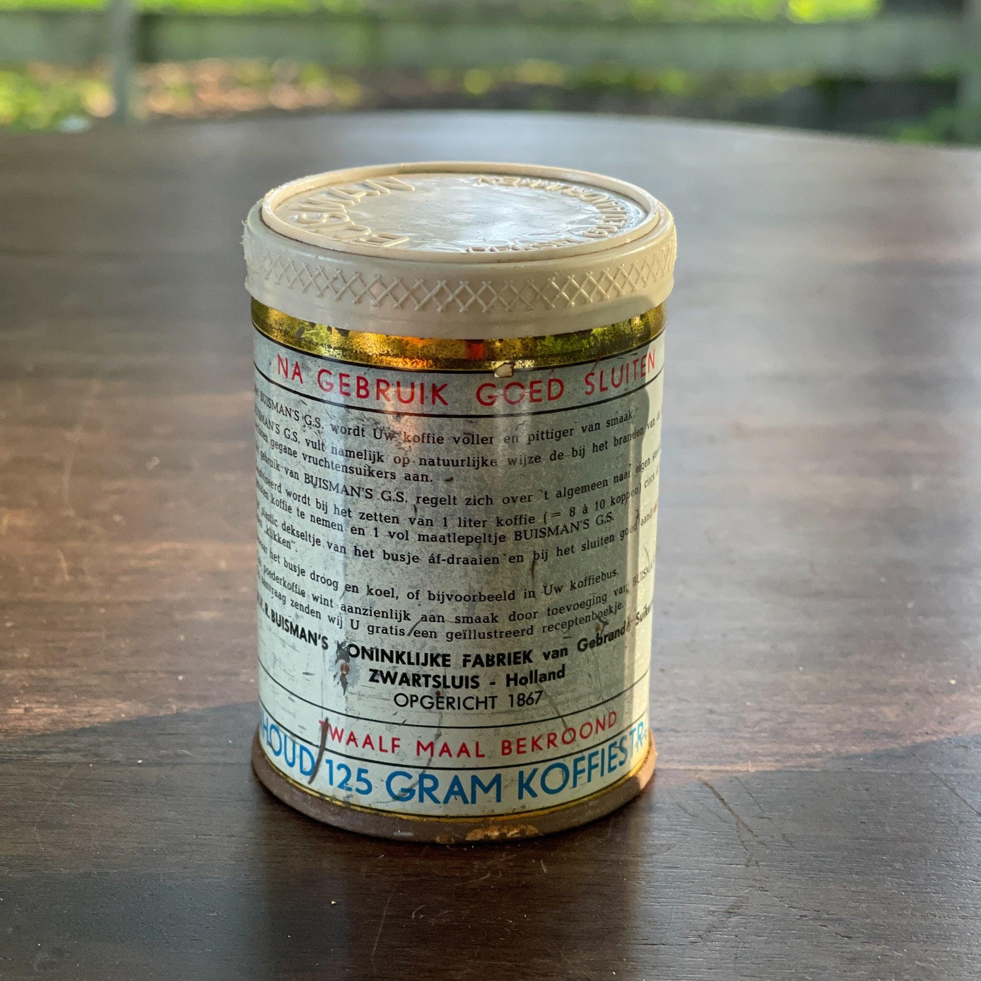 Buisman's koffiestroop blikje - Bamestra Curiosa