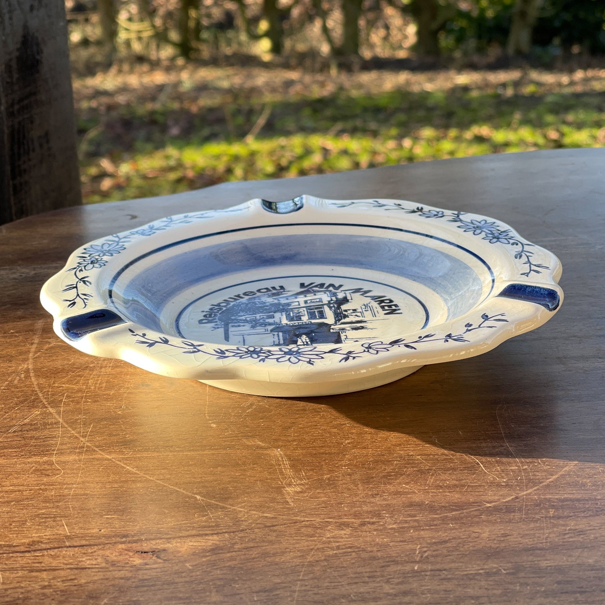 Delfts Blauwe Asbak Reisbureau Van Maren Dordrecht - The Collectionist