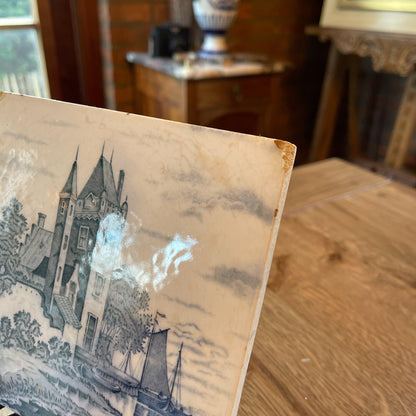 Delfts Blauwe Tegel van een Chateau - Bamestra Curiosa