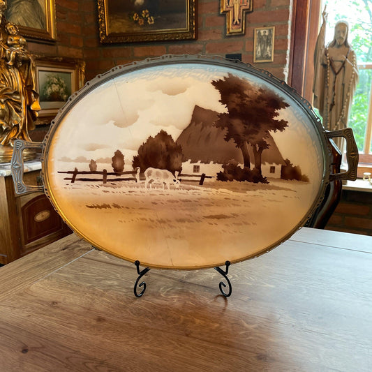 Dienblad van porselein met metaal - Bamestra Curiosa