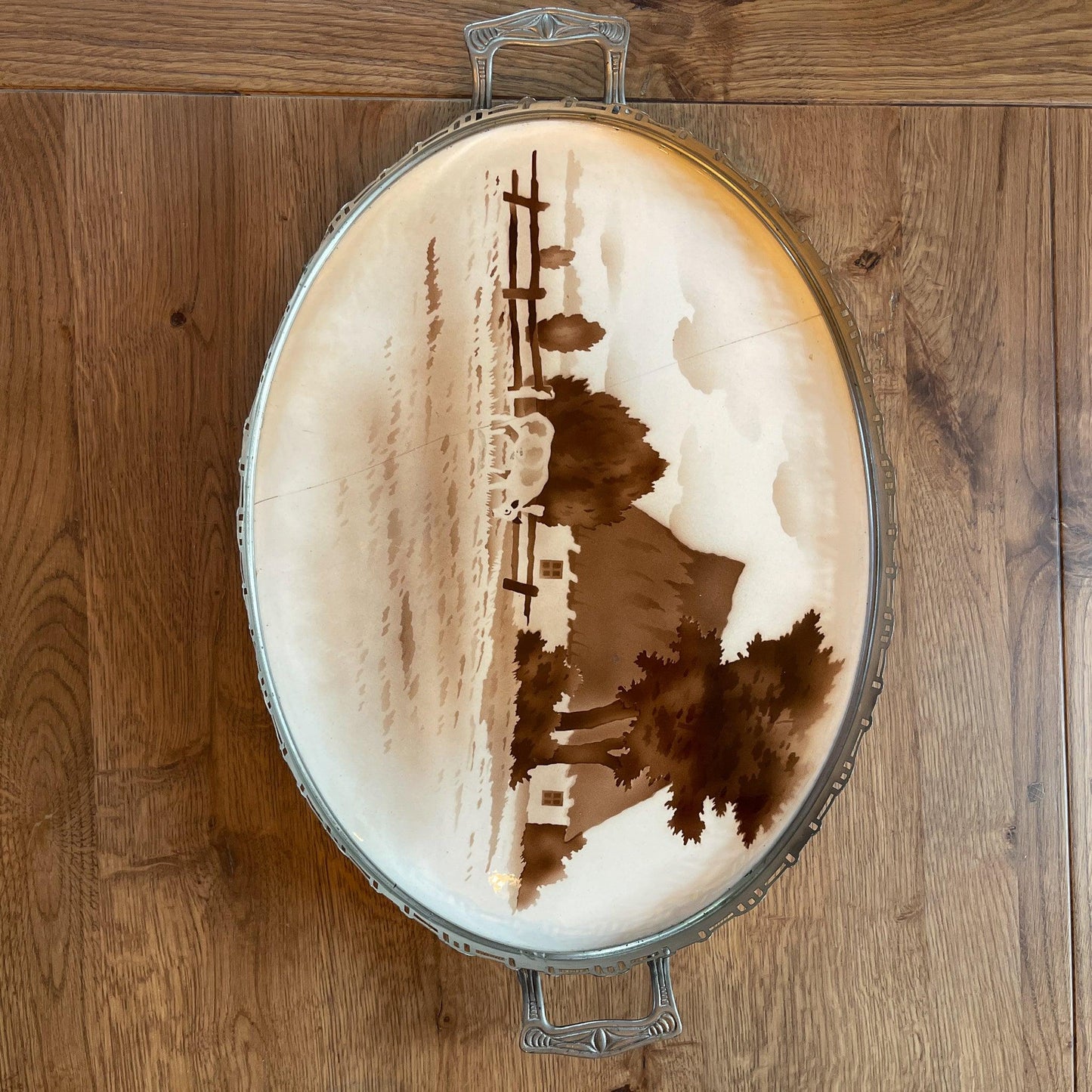 Dienblad van porselein met metaal - Bamestra Curiosa