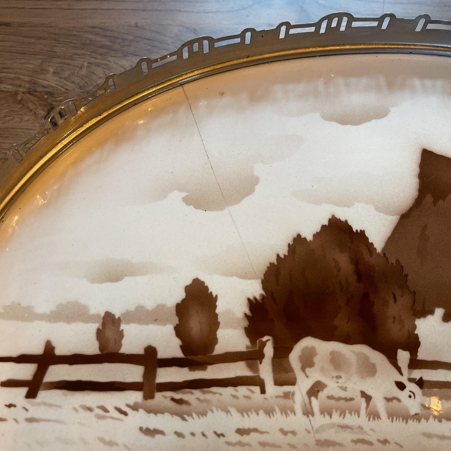 Dienblad van porselein met metaal - Bamestra Curiosa