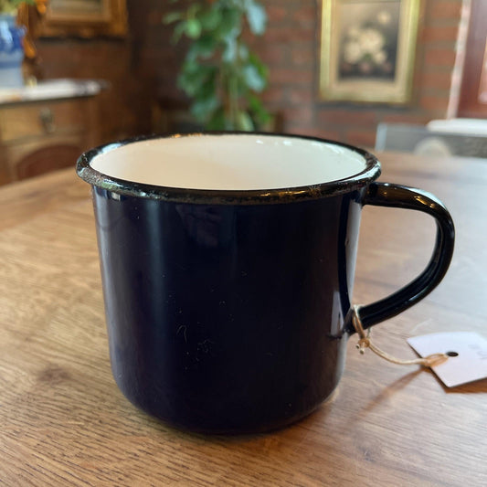 Donkerblauwe emaille beker - Bamestra Curiosa