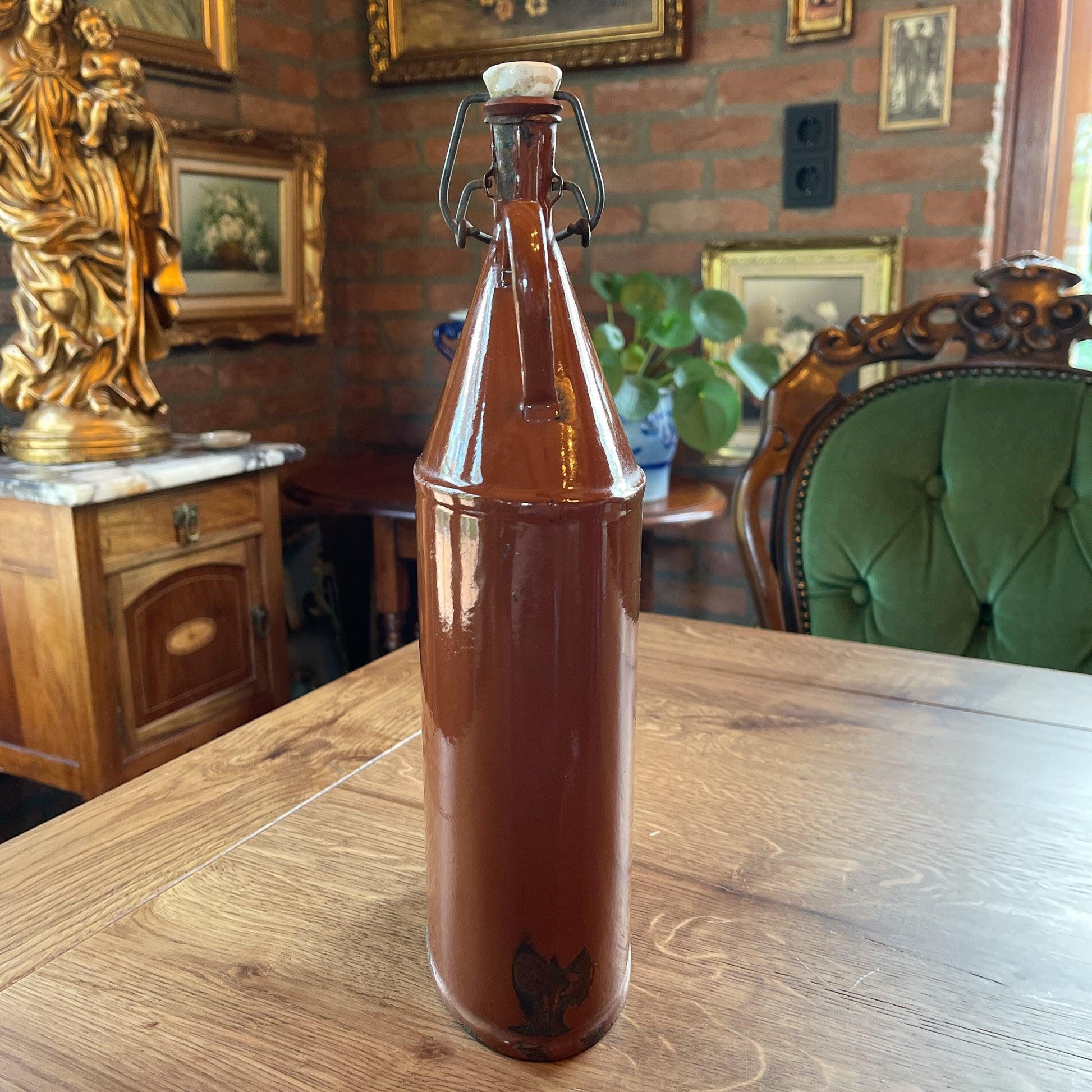 Donkerbruine emaille veldfles - Bamestra Curiosa