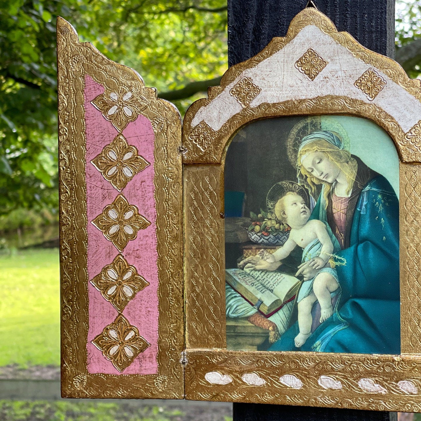 Drieluik Icoon Madonna van het Boek - Sandro Botticelli - Bamestra Curiosa