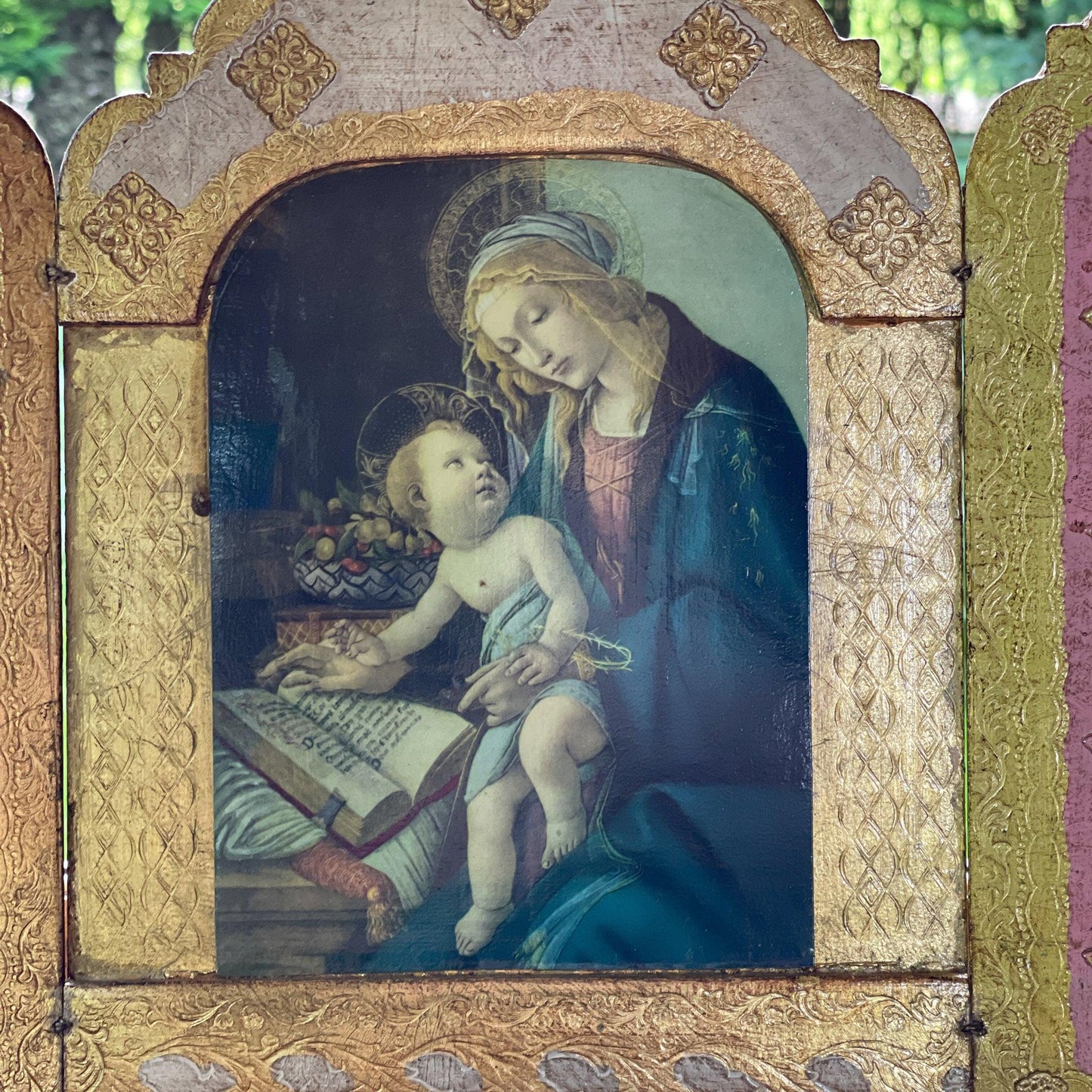 Drieluik Icoon Madonna van het Boek - Sandro Botticelli - Bamestra Curiosa