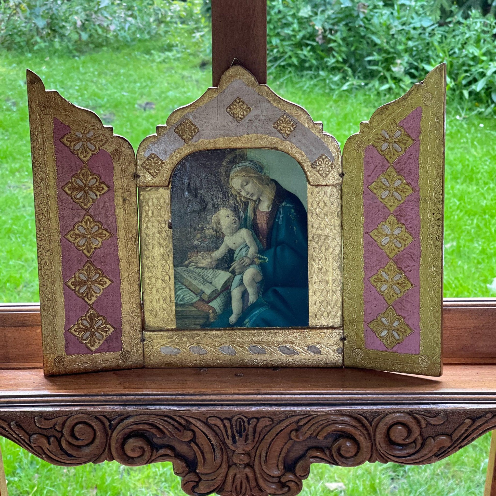 Drieluik Icoon Madonna van het Boek - Sandro Botticelli - Bamestra Curiosa