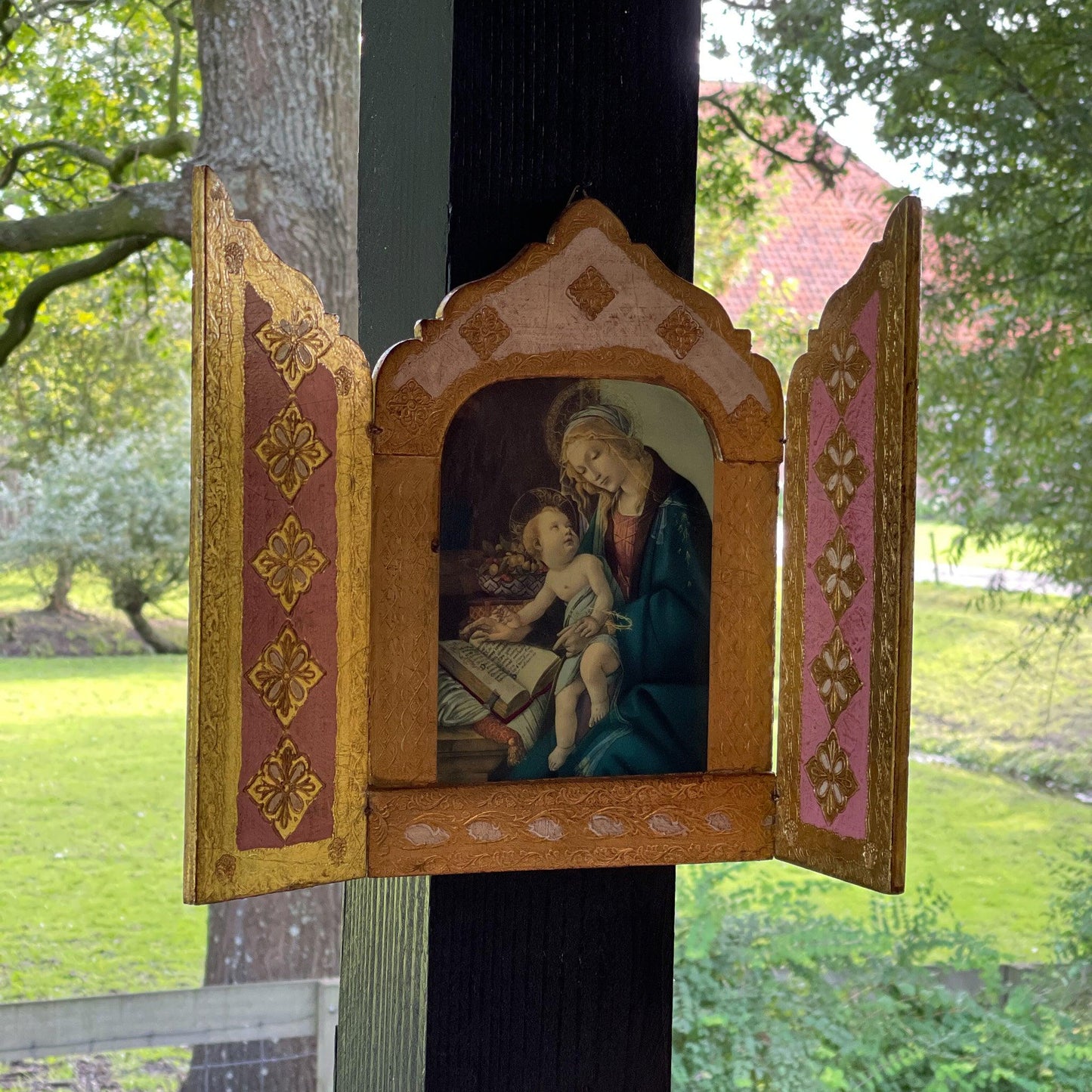 Drieluik Icoon Madonna van het Boek - Sandro Botticelli - Bamestra Curiosa