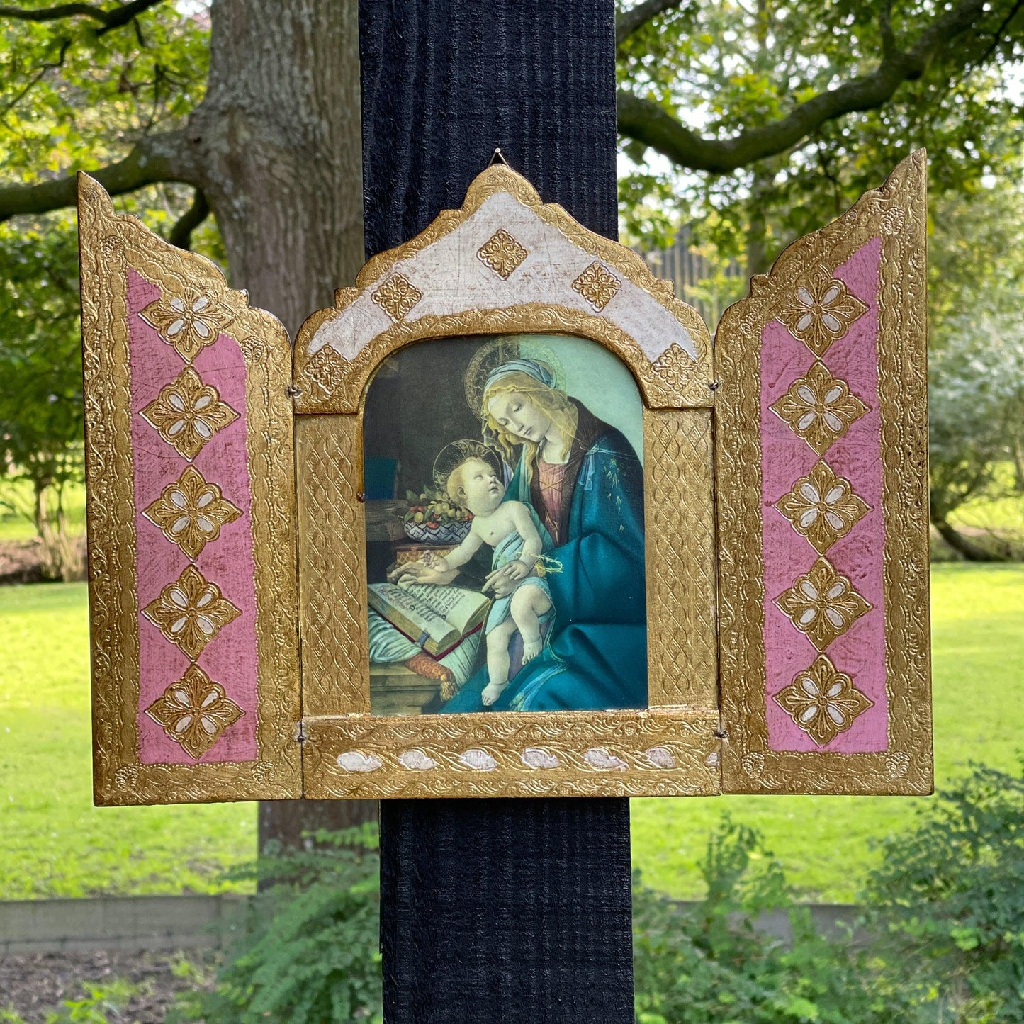 Drieluik Icoon Madonna van het Boek - Sandro Botticelli - Bamestra Curiosa