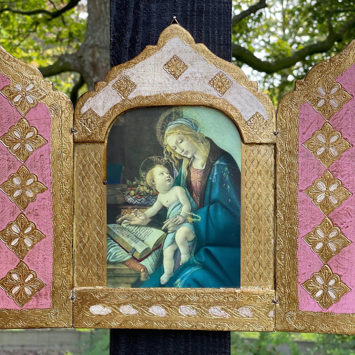 Drieluik Icoon Madonna van het Boek - Sandro Botticelli - Bamestra Curiosa