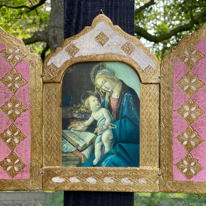 Drieluik Icoon Madonna van het Boek - Sandro Botticelli - Bamestra Curiosa