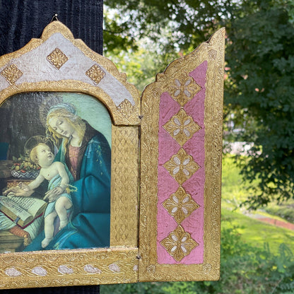 Drieluik Icoon Madonna van het Boek - Sandro Botticelli - Bamestra Curiosa